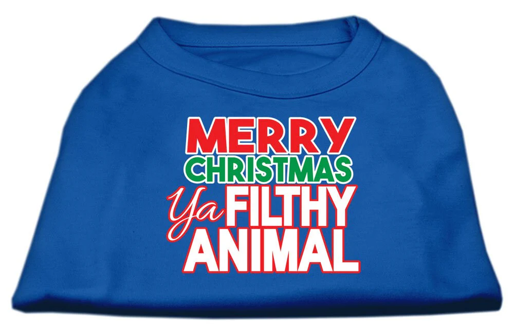 Holiday Pet Dog & Cat Shirt Screen Printed, "Merry Christmas Ya Filthy Animal" - Image 10
