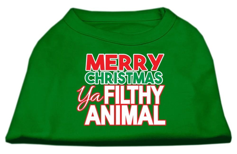 Holiday Pet Dog & Cat Shirt Screen Printed, "Merry Christmas Ya Filthy Animal" - Image 6