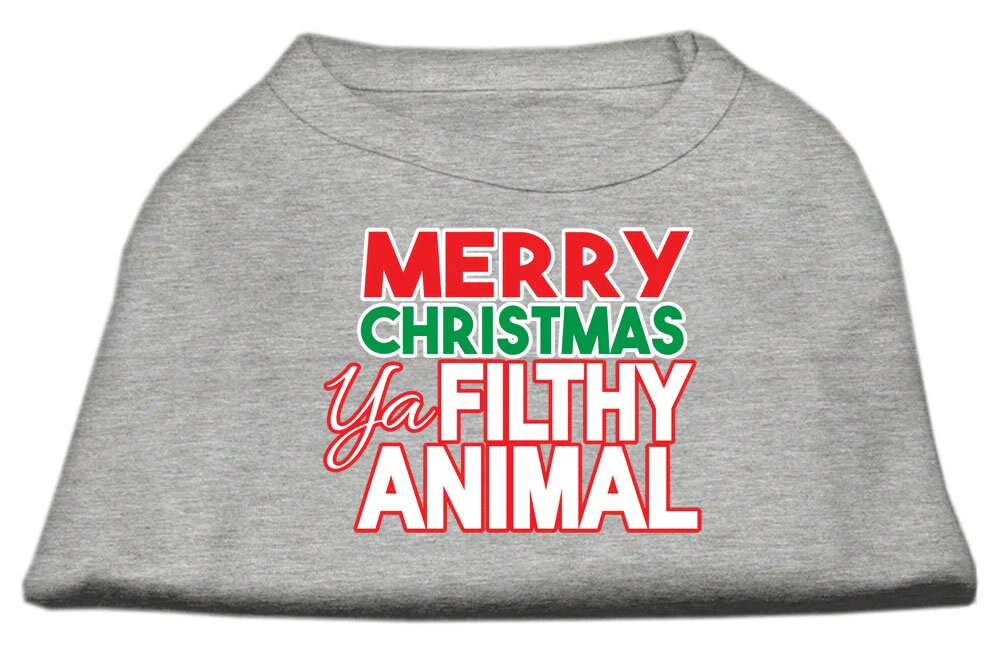 Holiday Pet Dog & Cat Shirt Screen Printed, "Merry Christmas Ya Filthy Animal" - Image 7