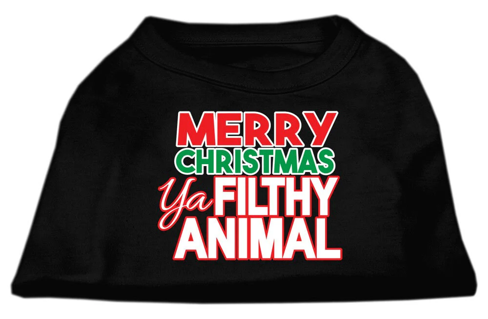 Holiday Pet Dog & Cat Shirt Screen Printed, "Merry Christmas Ya Filthy Animal" - Image 8