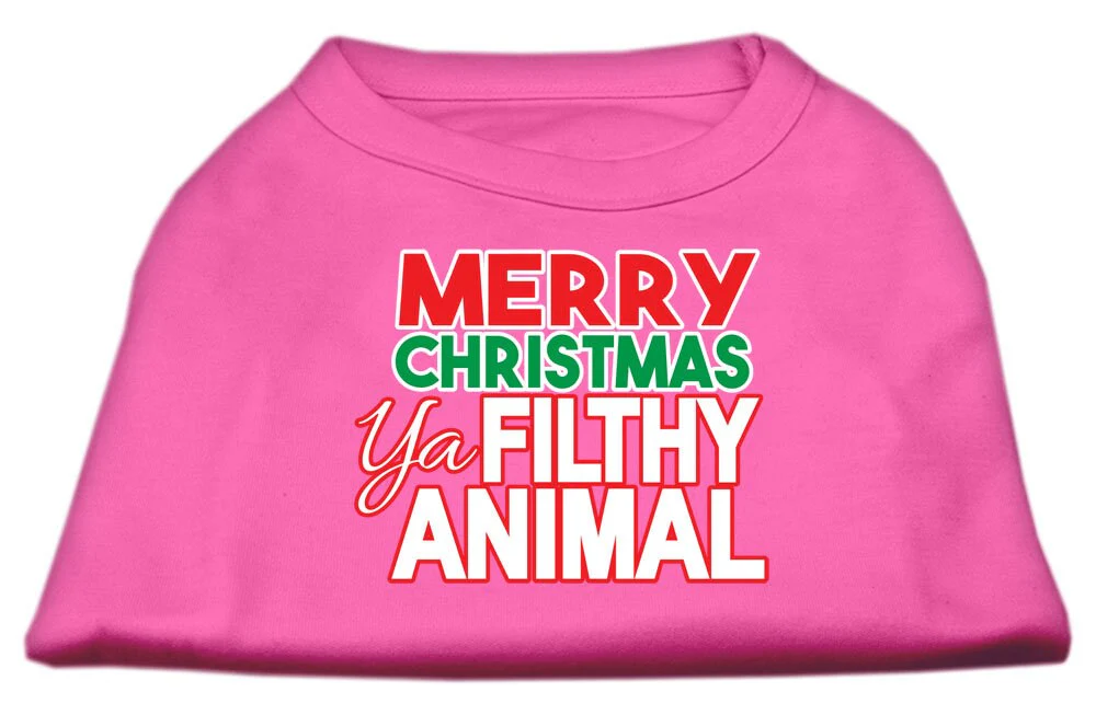 Holiday Pet Dog & Cat Shirt Screen Printed, "Merry Christmas Ya Filthy Animal" - Image 9