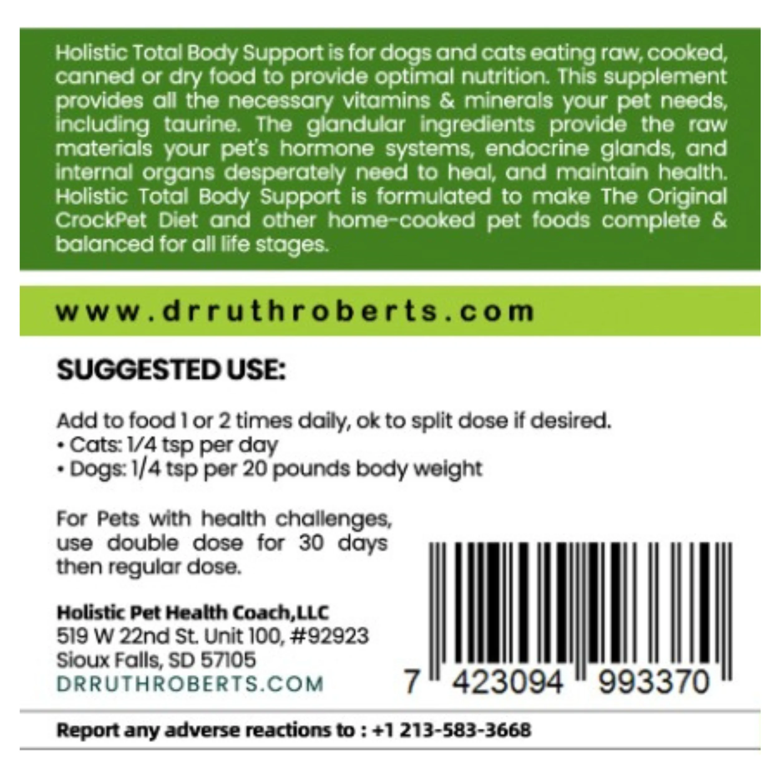 Holistic Total Body Support – Multivitamin & Glandular Support for Dogs and Cats - Image 3