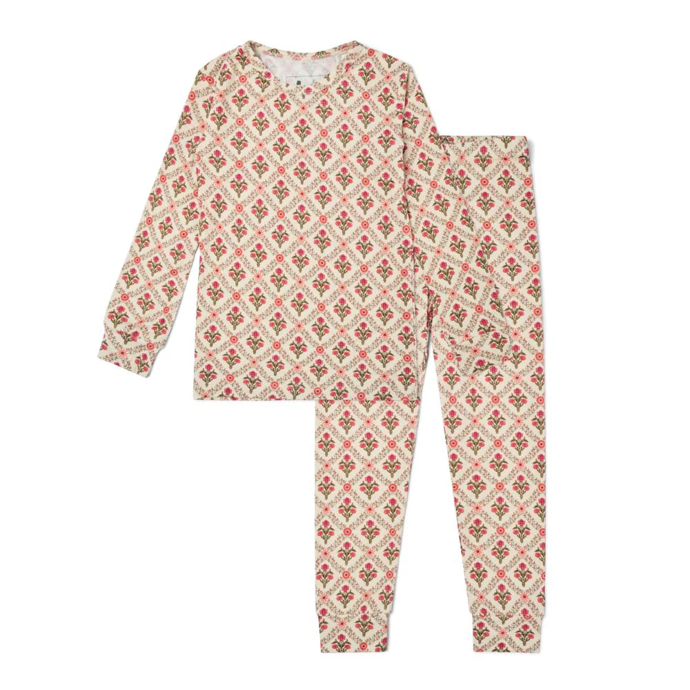 Holly Trellis Bamboo Kids Pajama Set - Image 2