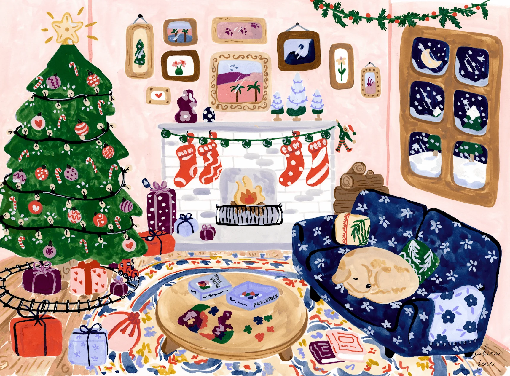 Home for the Holidays 1000 Piece Jigsaw Puzzle by Puzzlefolk - Image 3