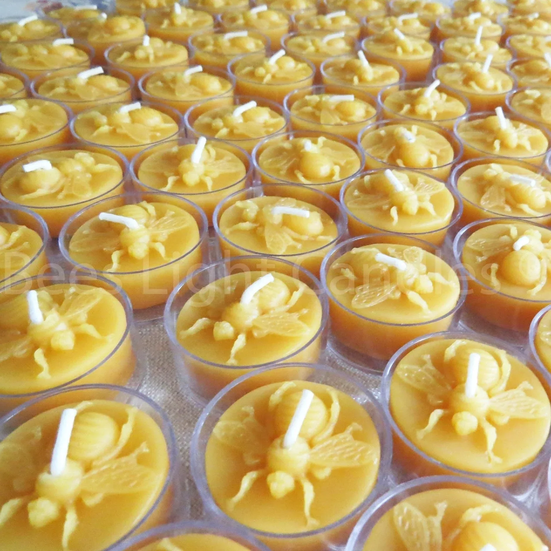 Honey Bee Tealight Beeswax Candles - Image 2
