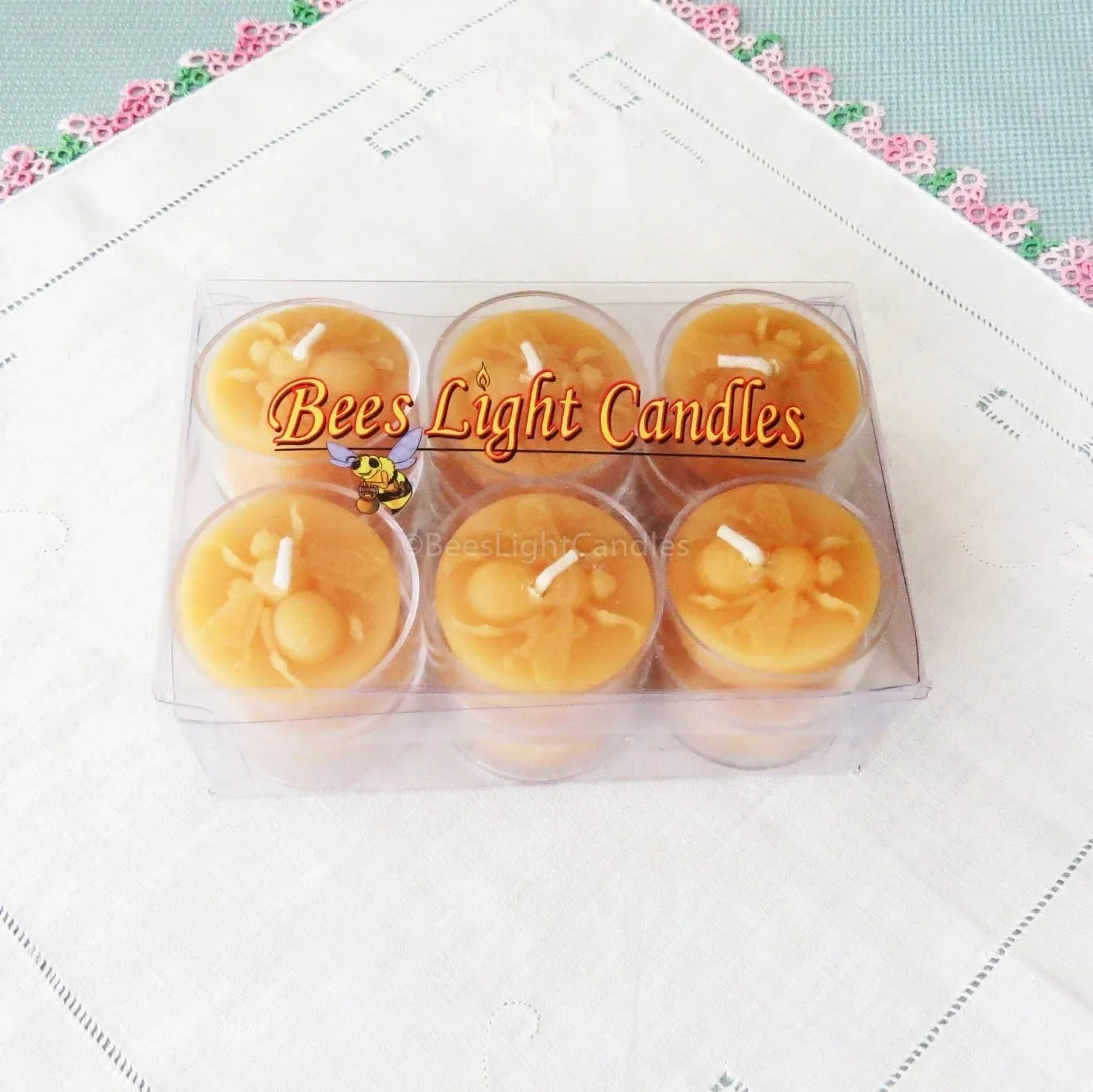 Honey Bee Tealight Beeswax Candles - Image 4