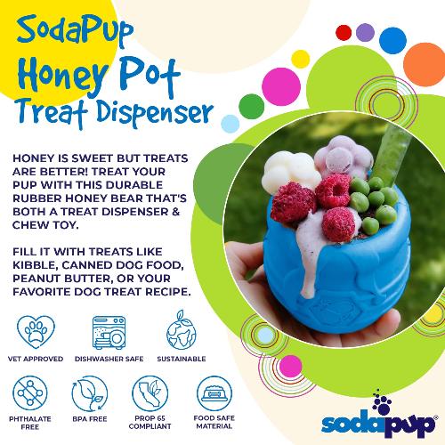 Honey Pot Dog eCup Treat Dispenser | Durable PUP-X Rubber Enrichment Toy | USA Made - Image 5