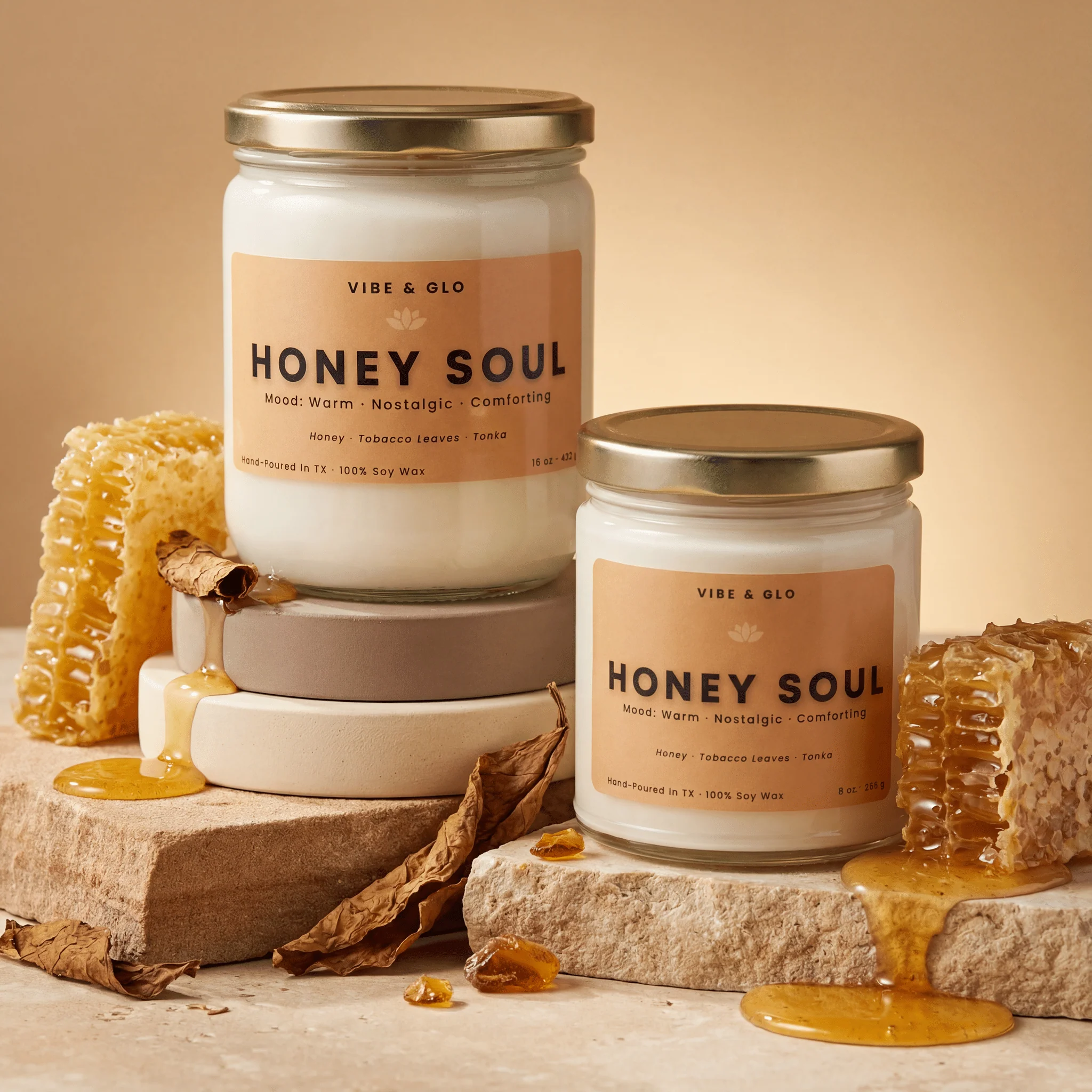 Honey Soul – Honey & Tobacco Soy Candle - Image 2
