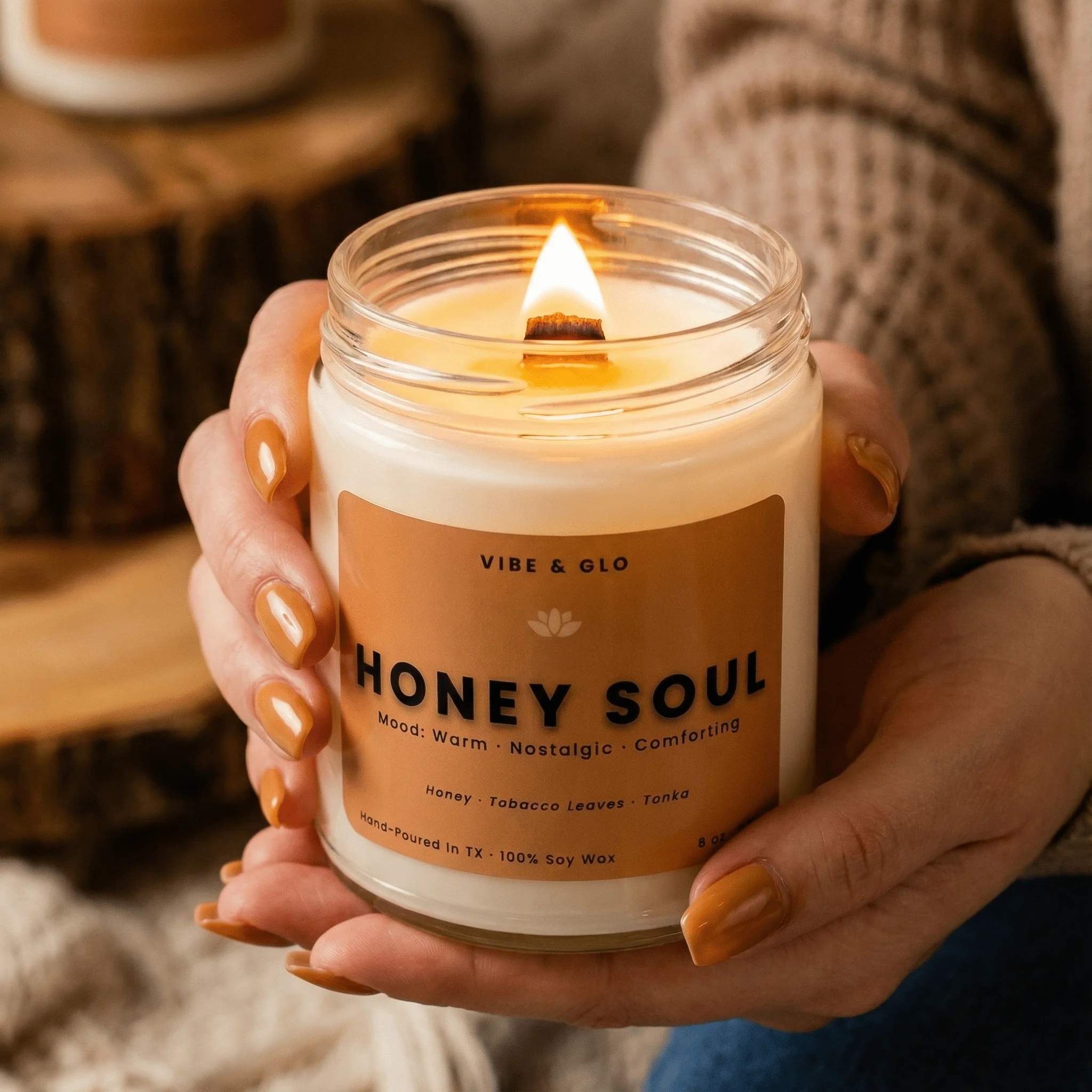 Honey Soul – Honey & Tobacco Soy Candle - Image 4