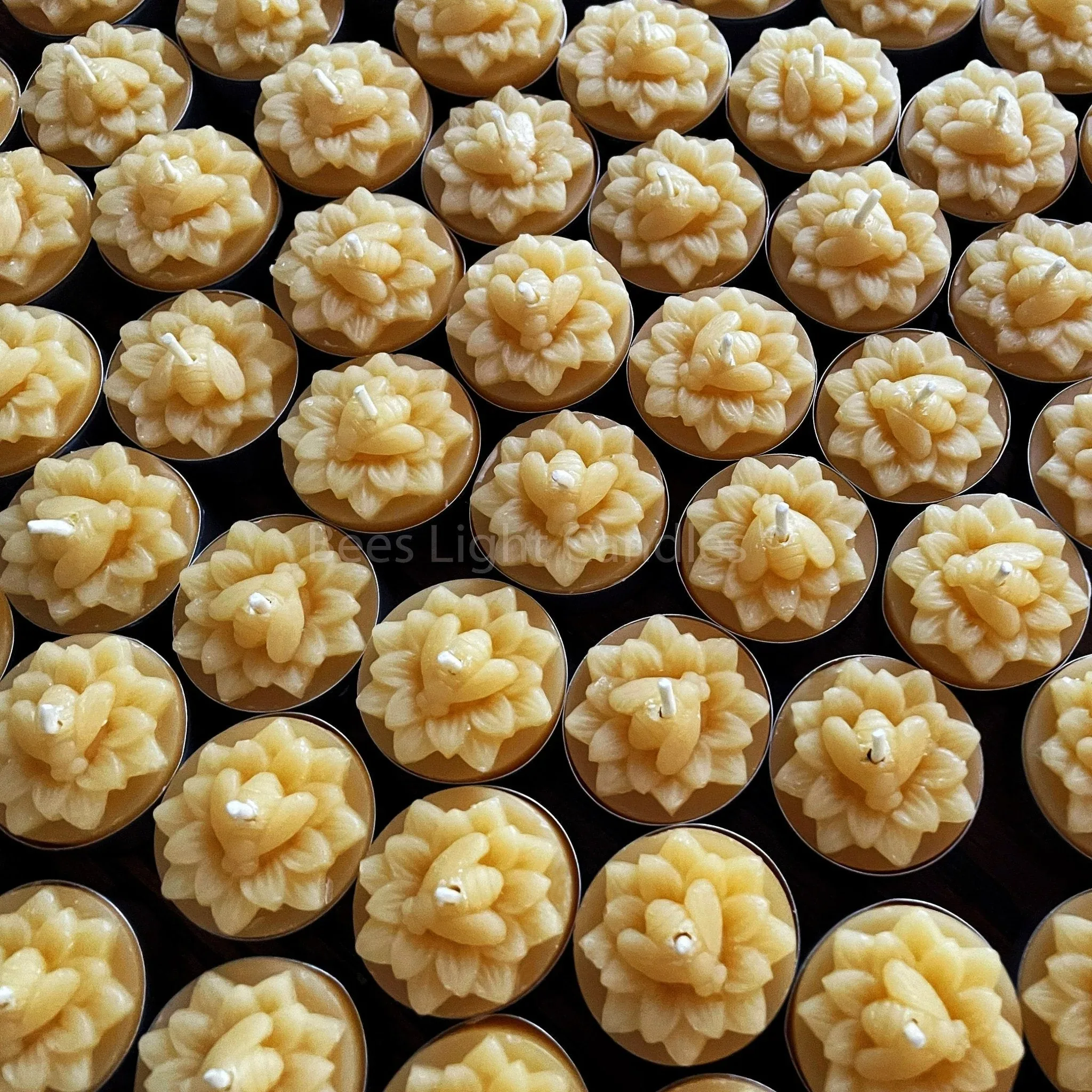 Honeybee Flower Beeswax Tealight Candles - Image 2