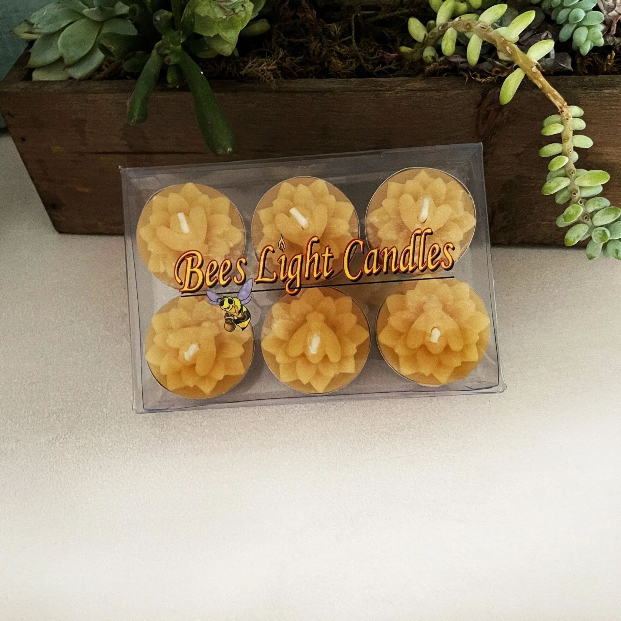 Honeybee Flower Beeswax Tealight Candles - Image 4