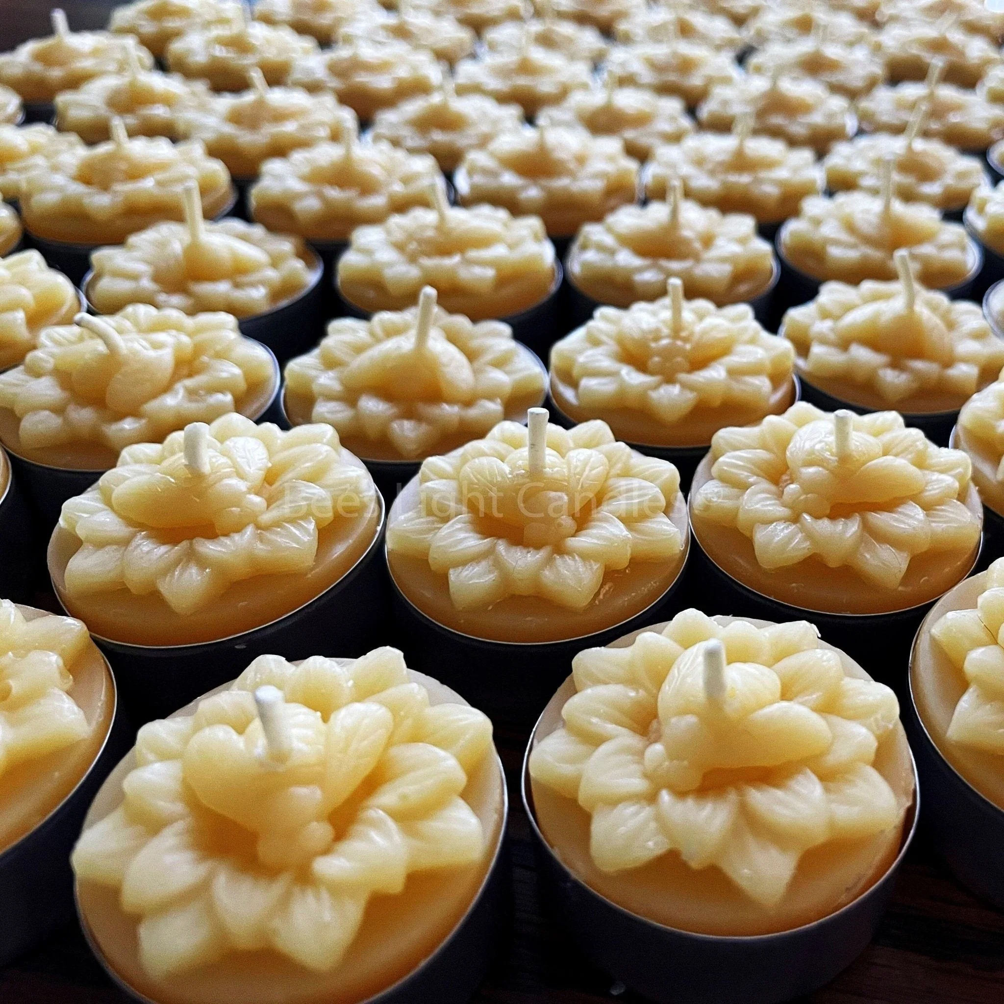 Honeybee Flower Beeswax Tealight Candles - Image 5