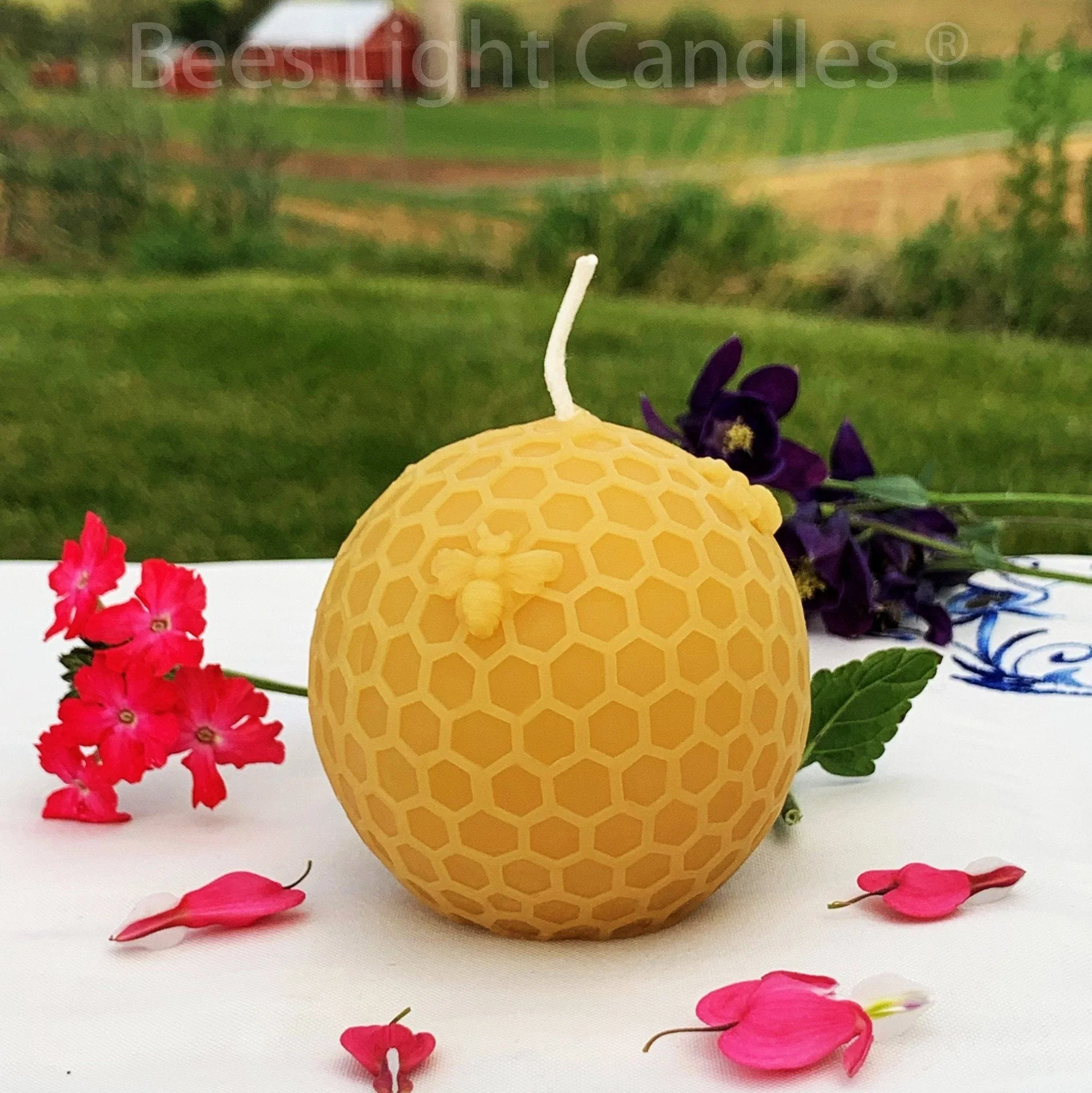 Honeycomb Ball Beeswax Candle - Image 2