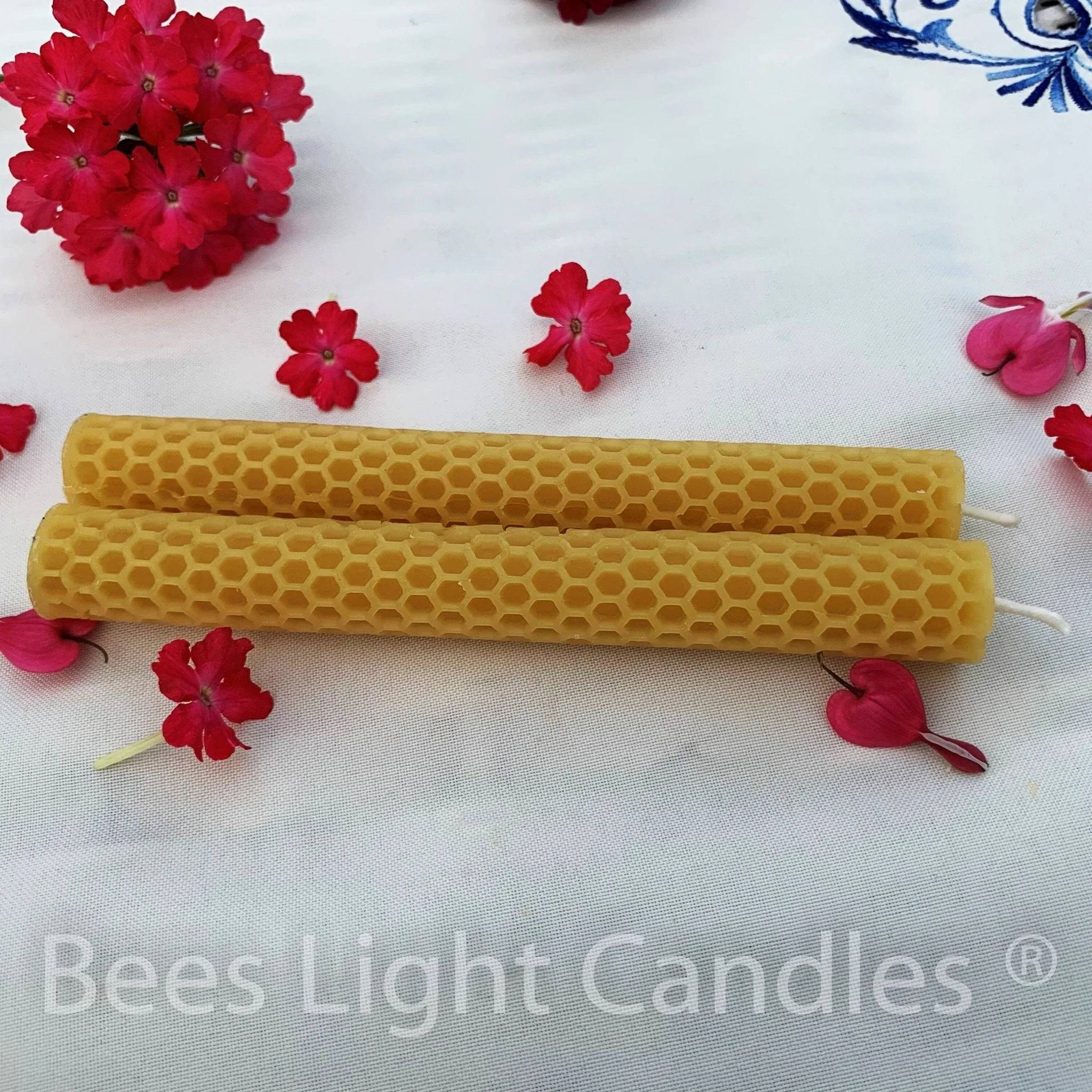 Honeycomb Beeswax Taper Candles - Image 3
