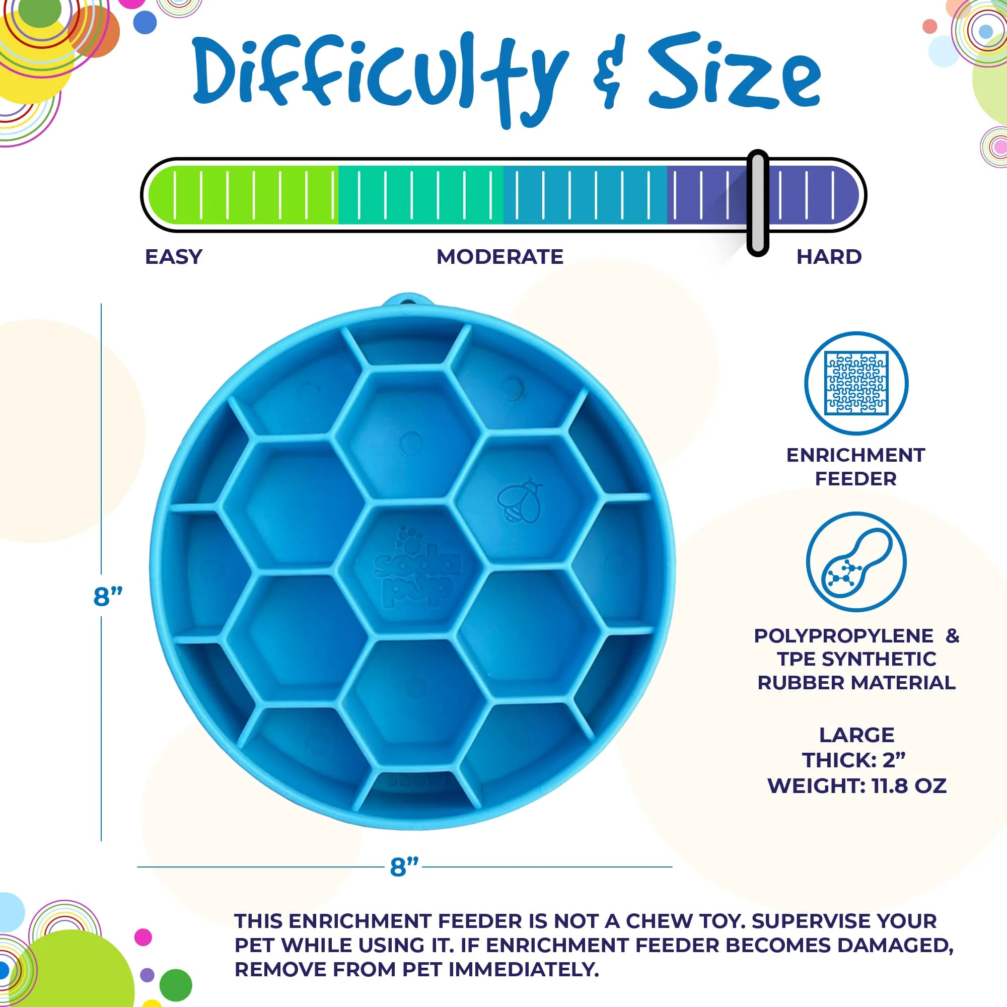 Honeycomb eBowl Deep Slow Feeder Dog Bowl for Enrichment | USA Made - Image 5