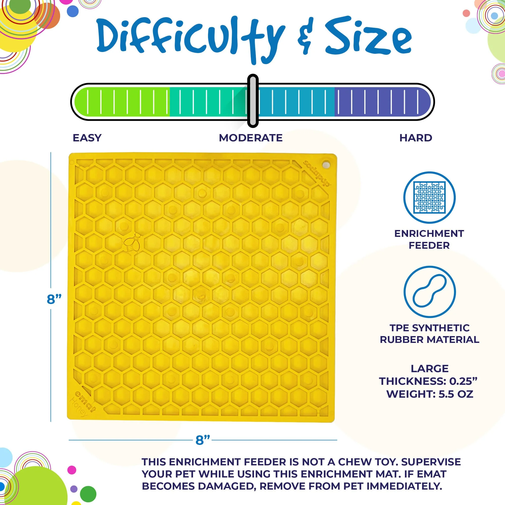 Honeycomb eMat - Enrichment Lick Mat for Dogs and Cats | eMat Enrichment Toy for Anxiety Relief | SodaPup - Image 5