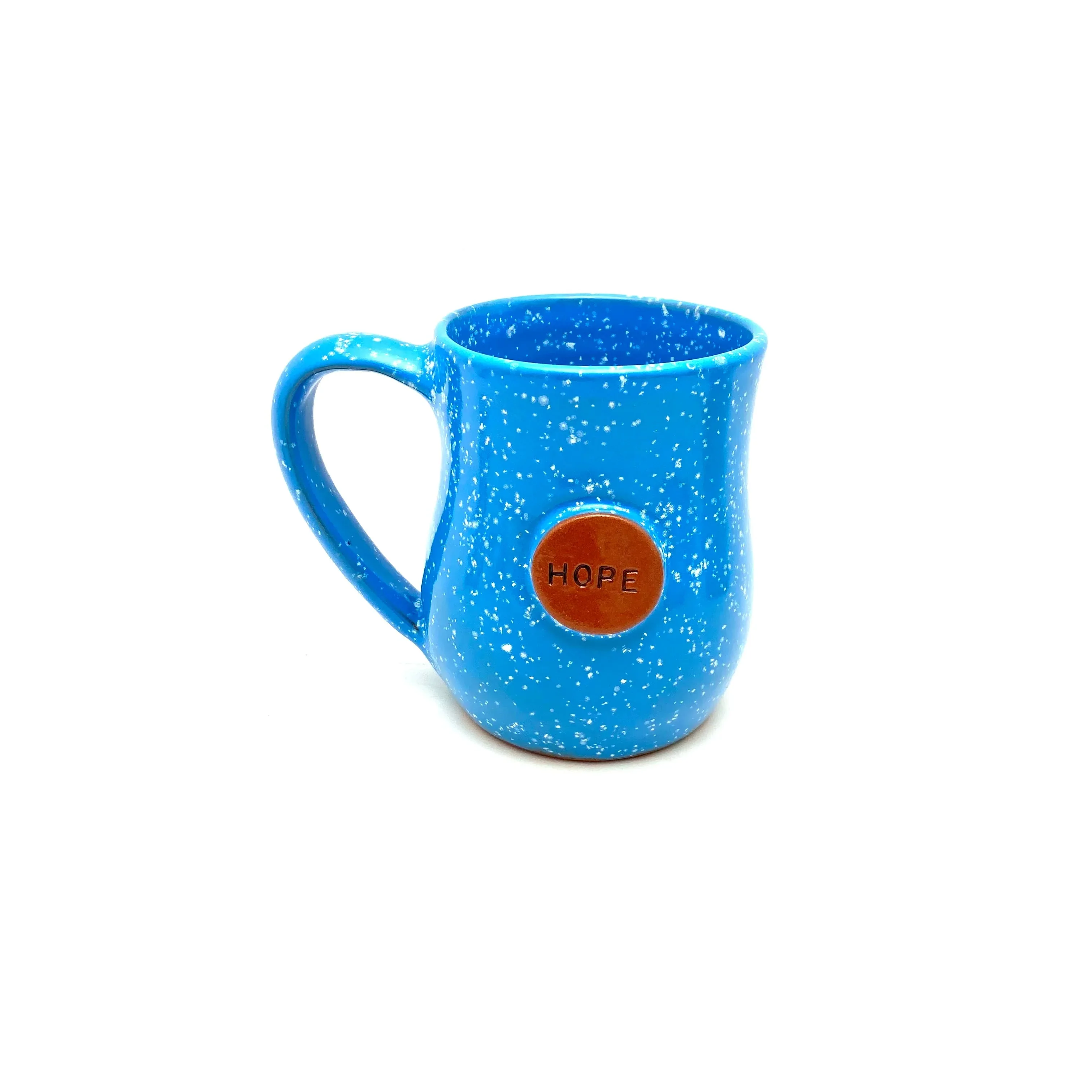 Hope Button Mug- Blue Speckles - Image 2
