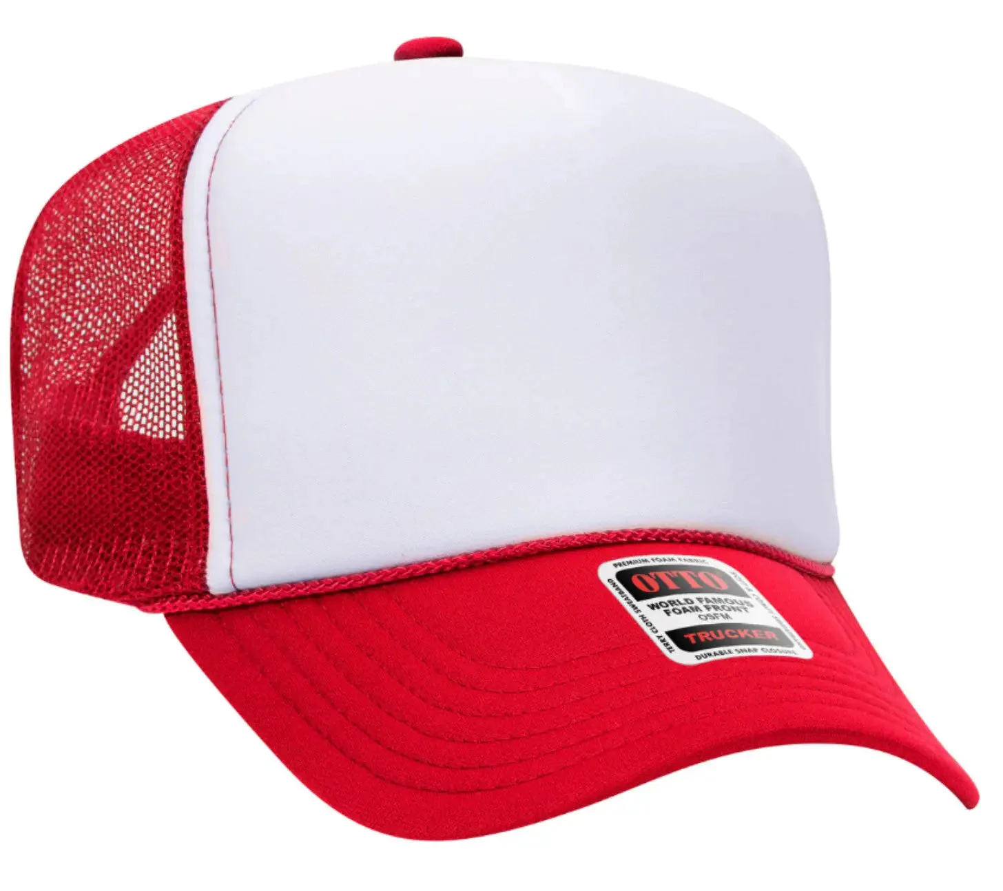 Hot Mess Neon Pink Design Adult Otto Foam Trucker Hat - Image 18