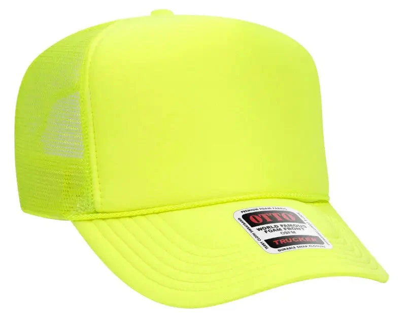 Hot Mess Neon Pink Design Adult Otto Foam Trucker Hat - Image 27