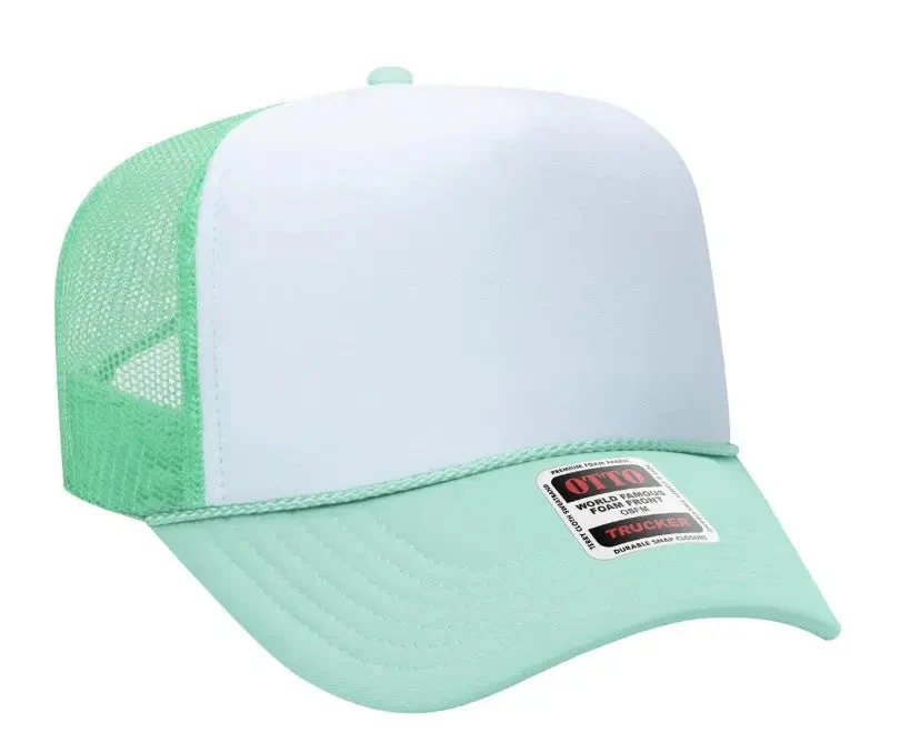 Hot Mess Neon Pink Design Adult Otto Foam Trucker Hat - Image 33