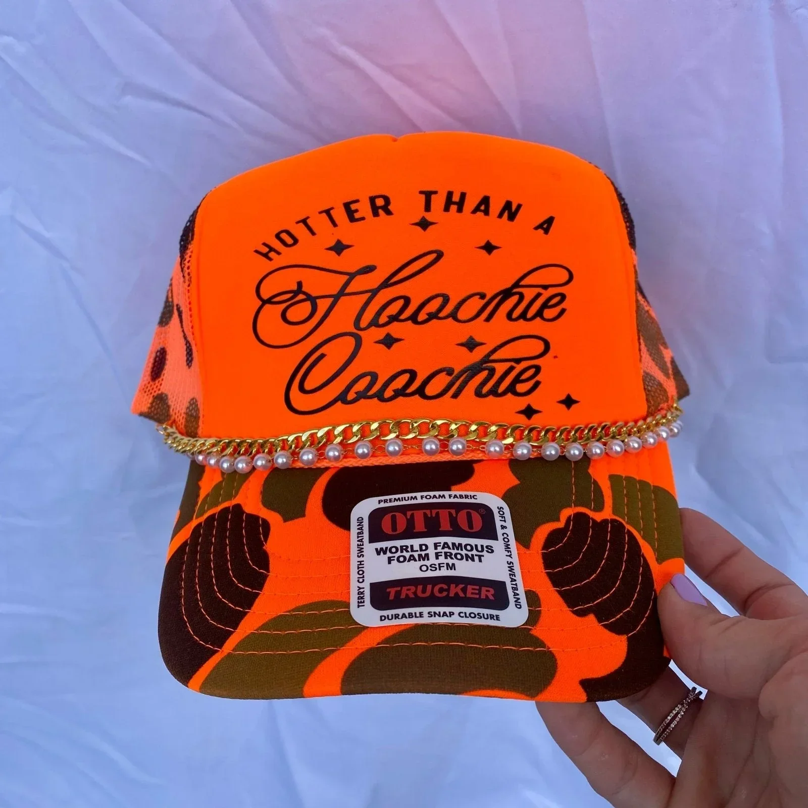 Hotter than a hoochie coochie- Trucker Hat - Image 2