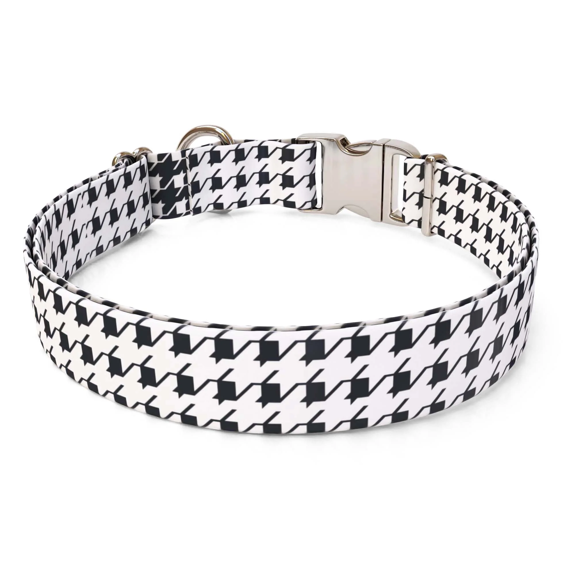 Houndstooth White and Black Dog Collar - Image 2