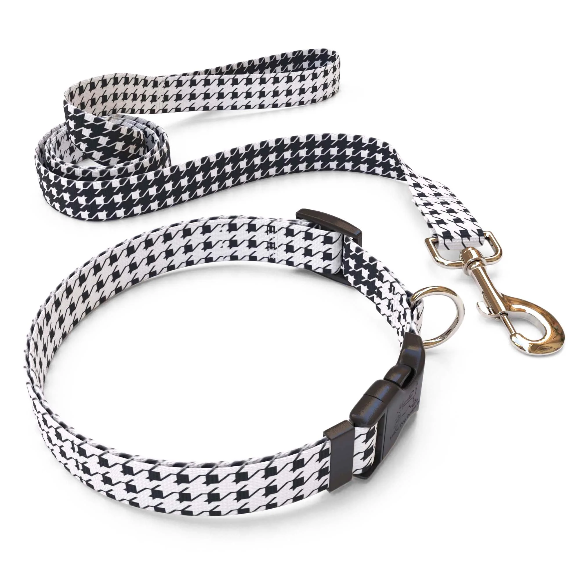 Houndstooth White and Black Dog Collar - Image 4