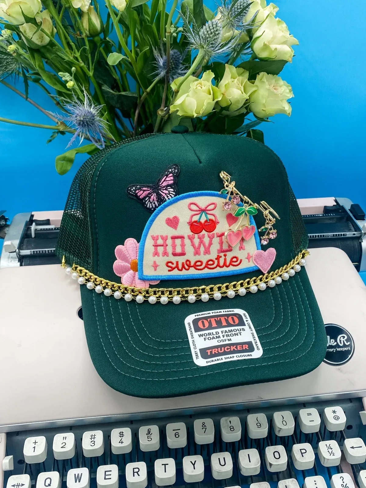 Howdy Sweetie Charmed V3- Trucker Hat Dark Green - Image 2
