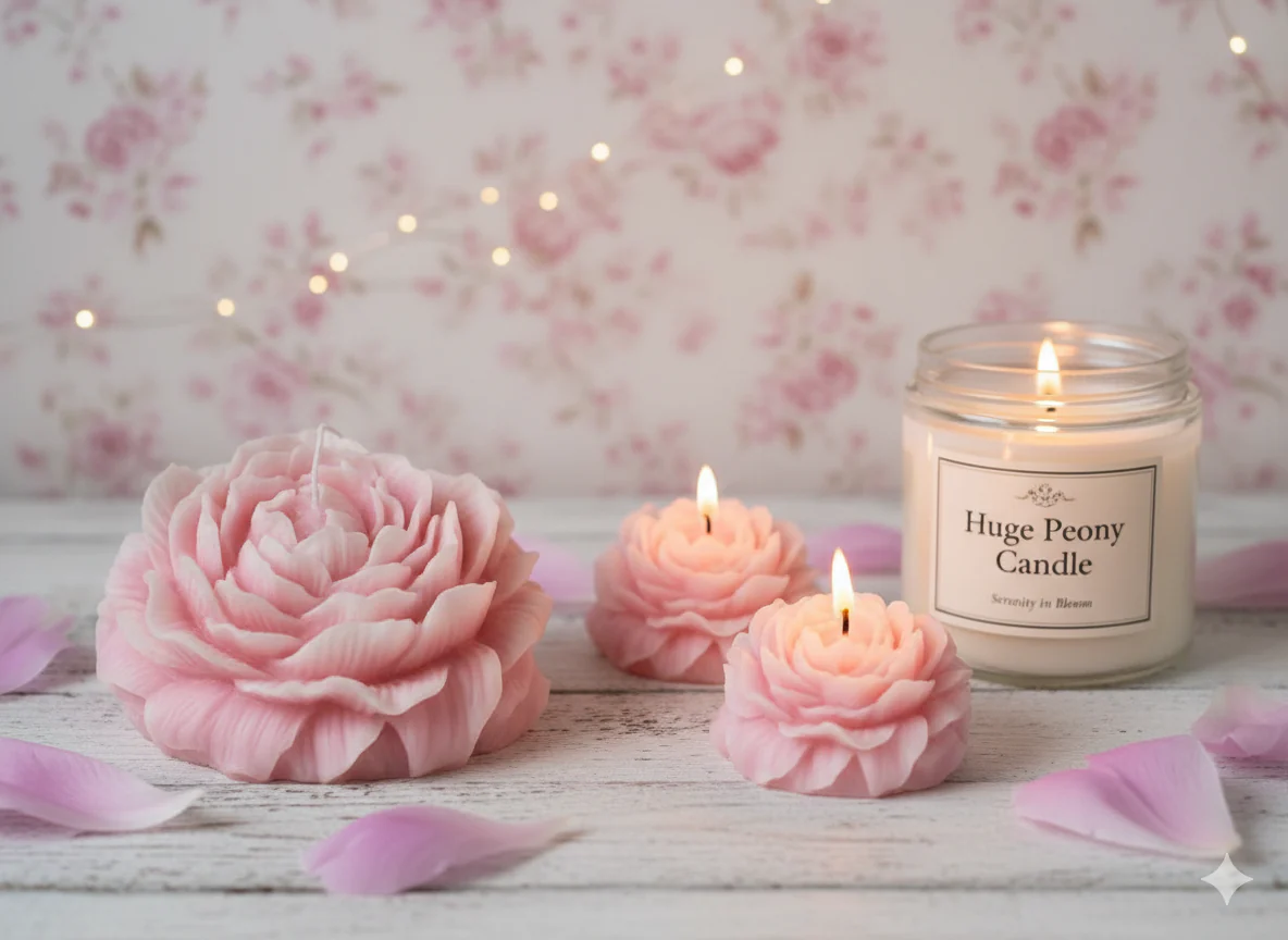 Huge Peony Candle | Sculptural Soy Wax - Image 2