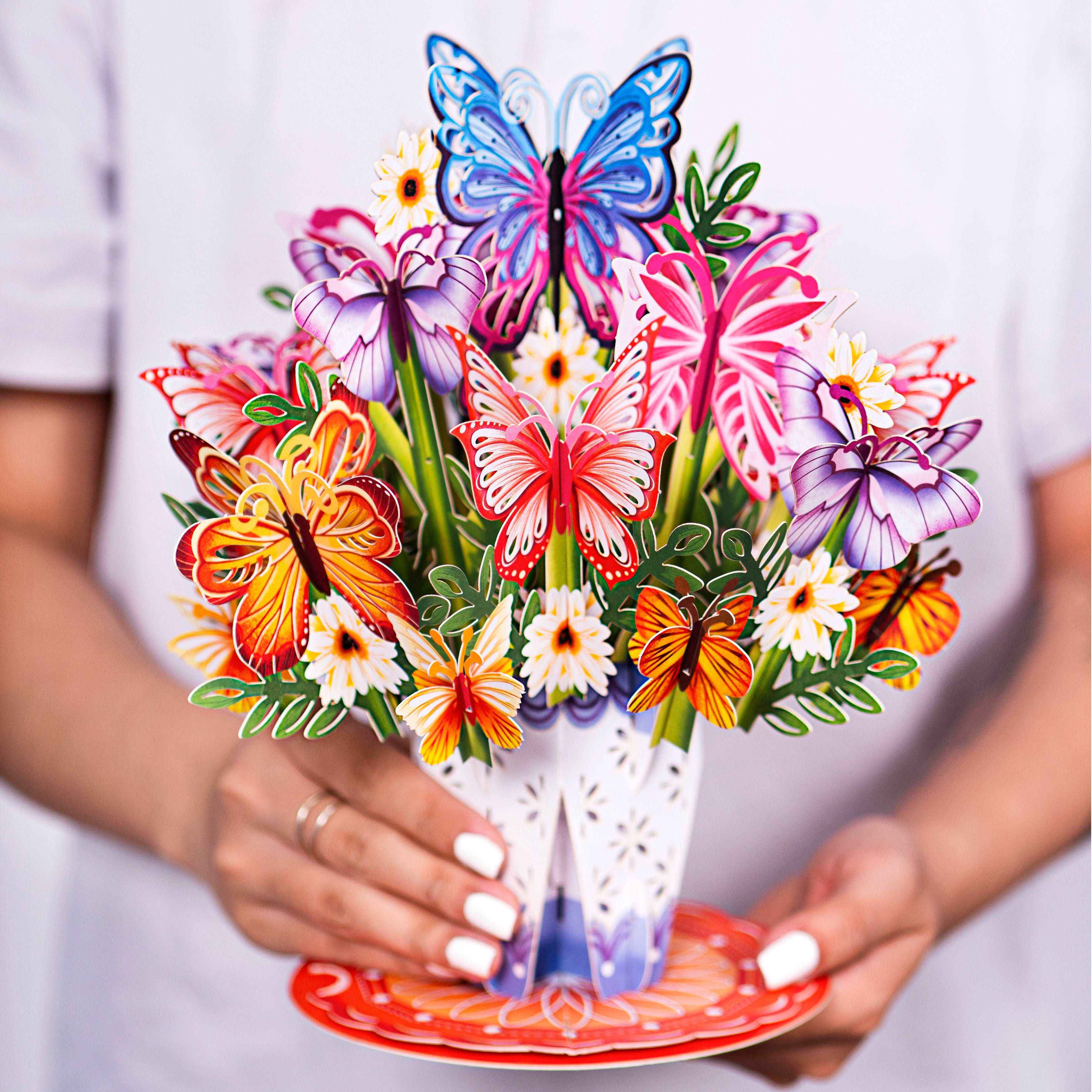 HugePop Butterfly Pop Up Card with Detachable Bouquet - Image 2