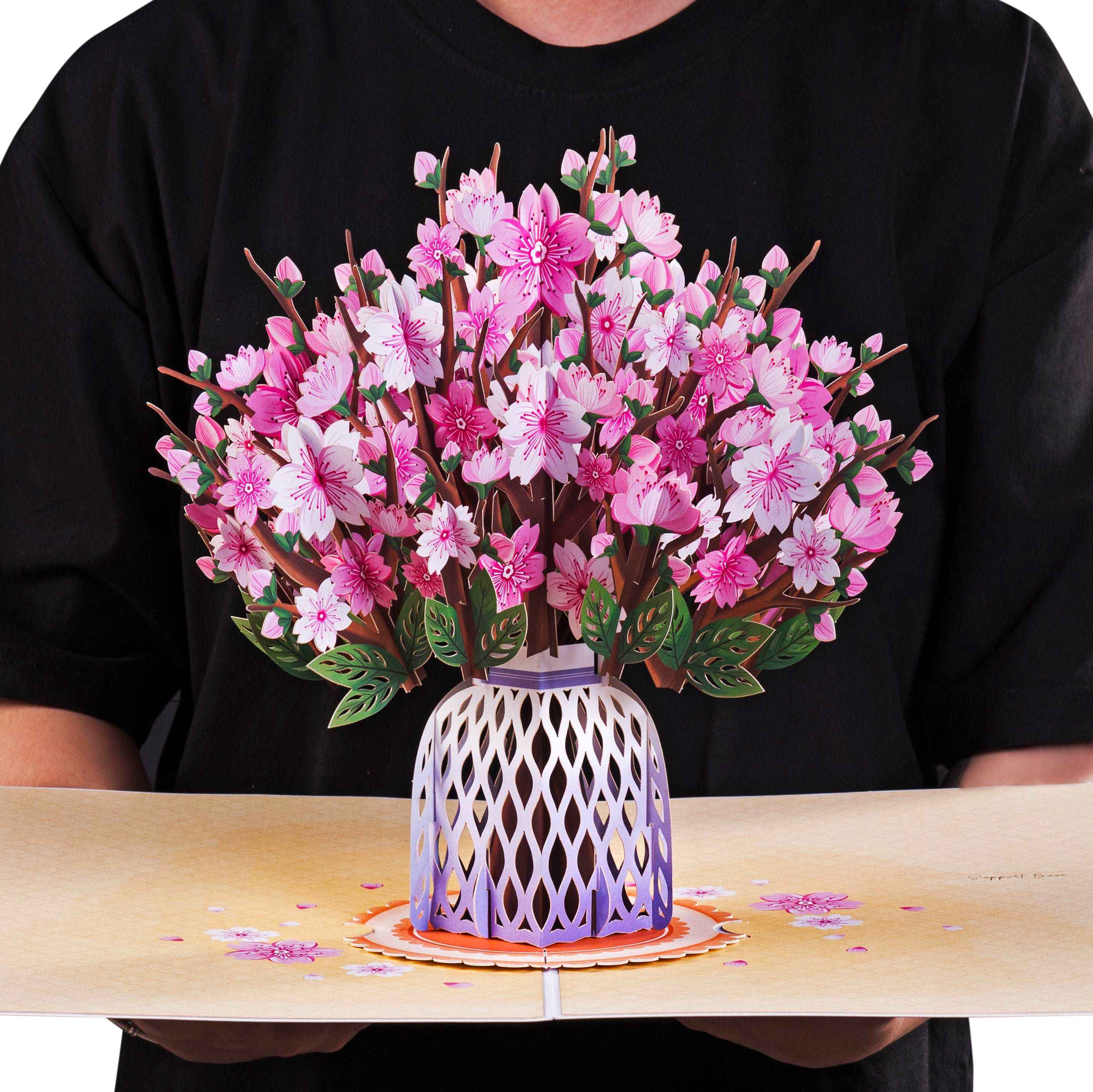 HugePop Cherry Blossom Pop Up Flower Bouquet with Detachable Flowers - Image 2