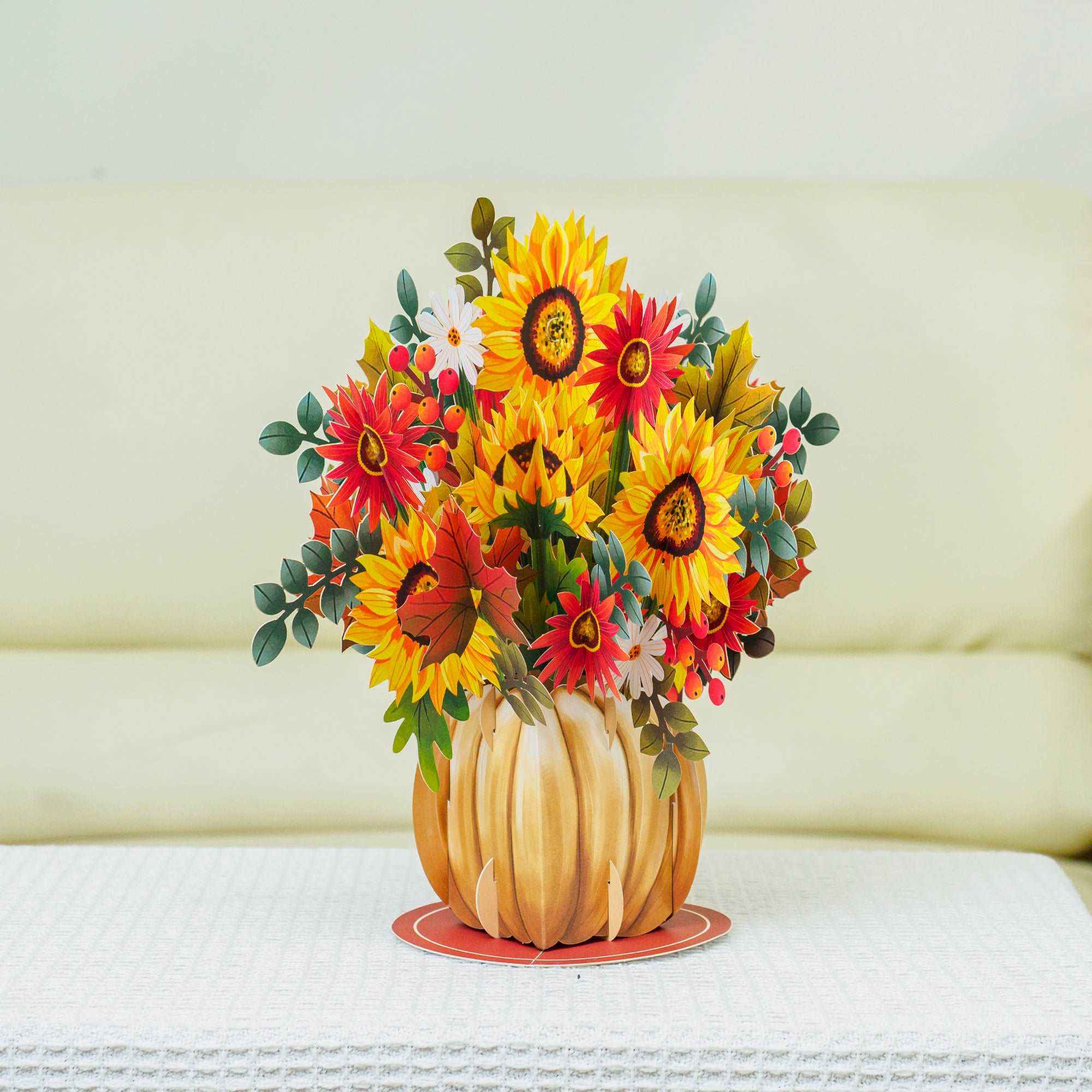 HugePop Harvest Bouquet Pop Up Card, With Detachable Bouquet, 10"x14" - Image 5