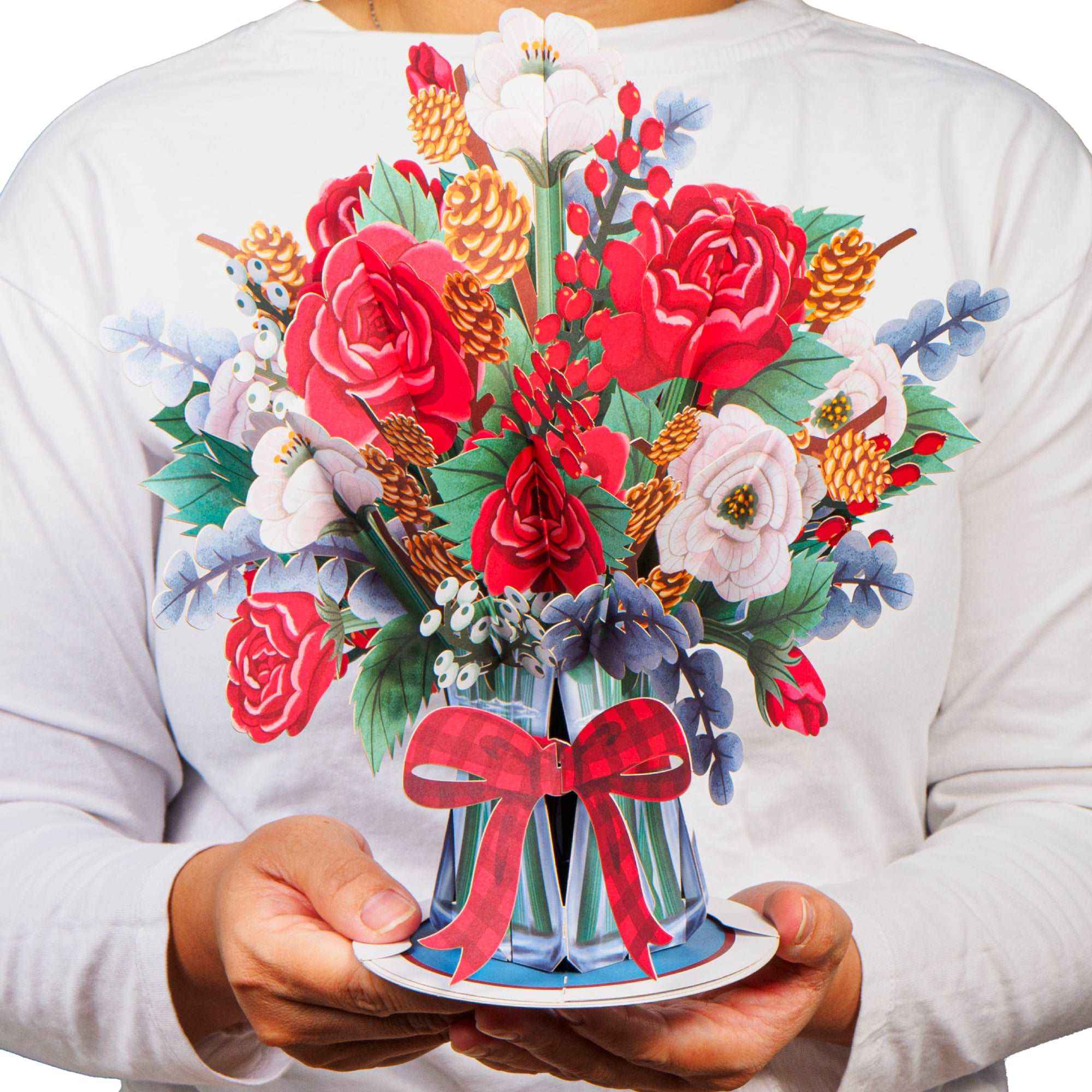 HugePop Joyous Flower Bouquet Pop Up Christmas Card - Image 6