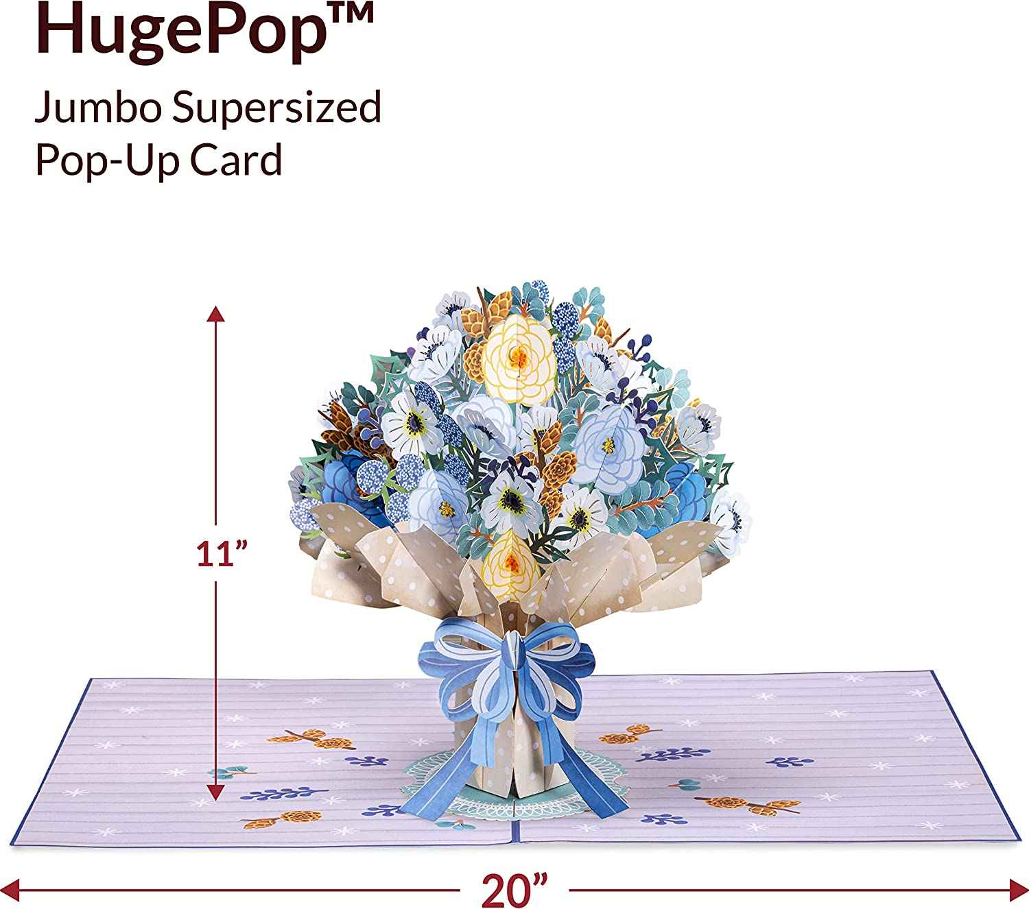HugePop Magical Flower Bouquet Pop Up Card, With Detachable Flowers - Image 7