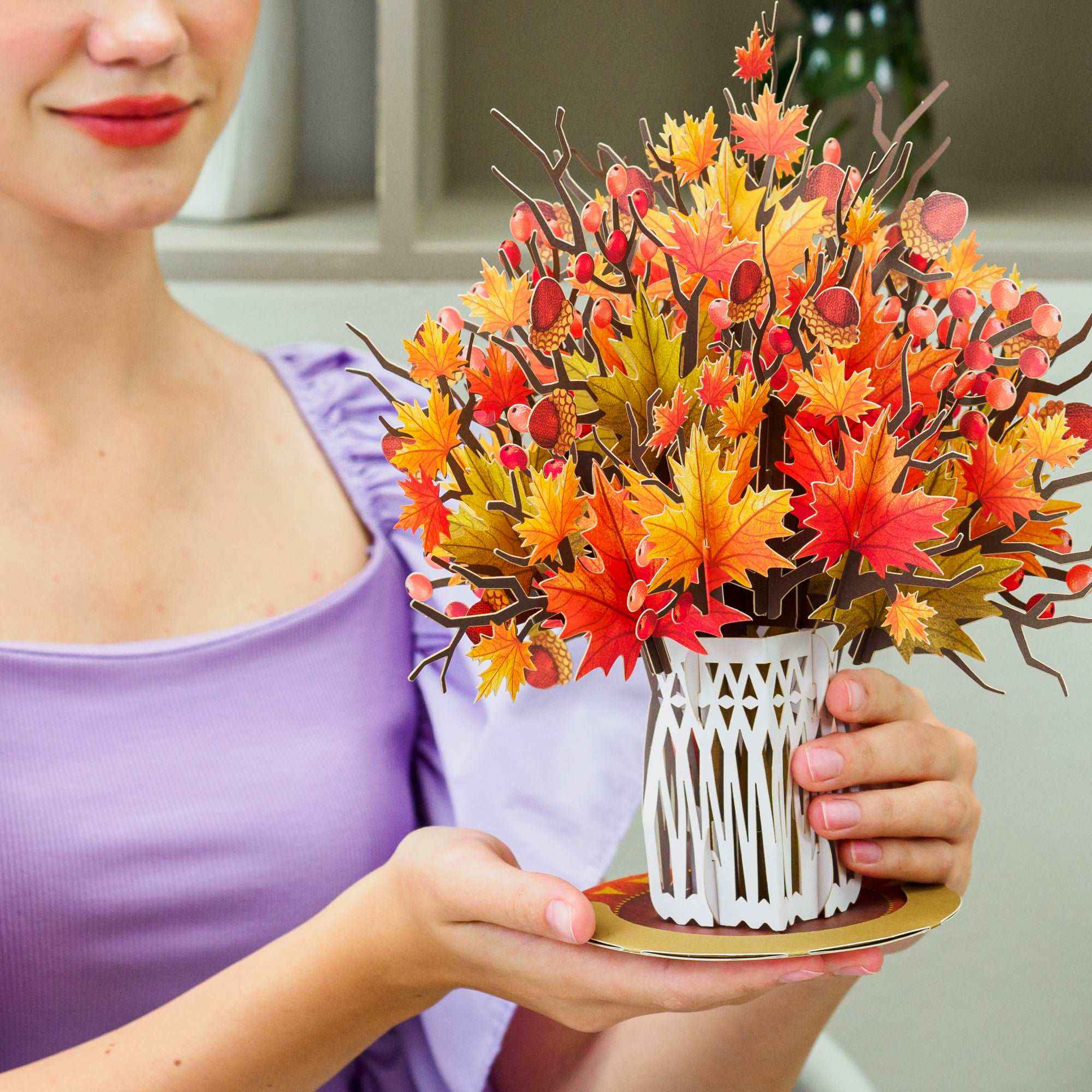 HugePop Pop Up Maple Leaf with Detachable Bouquet - Image 2