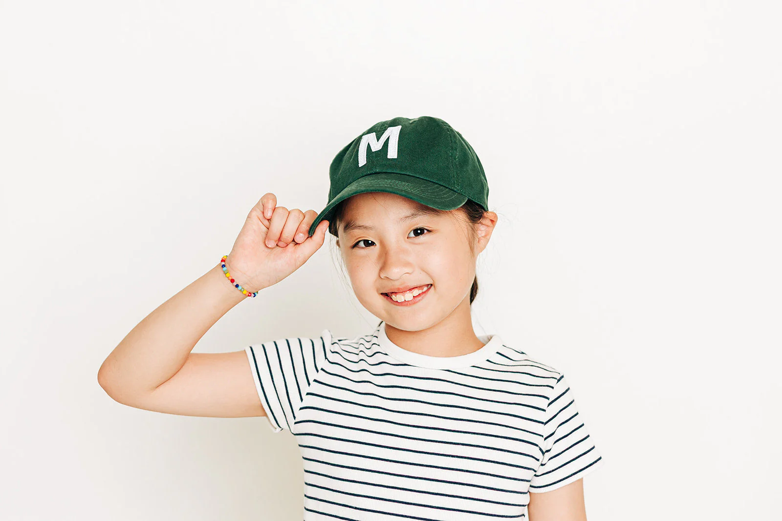 Hunter Green Letter Baseball Hat - Image 2