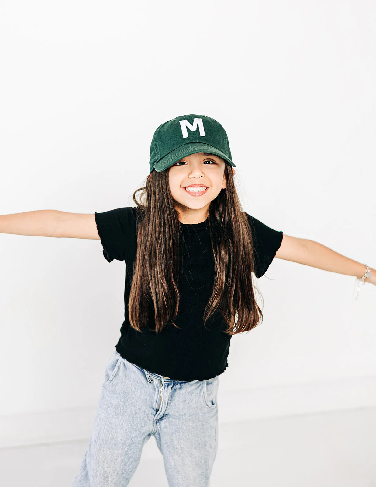 Hunter Green Letter Baseball Hat - Image 3
