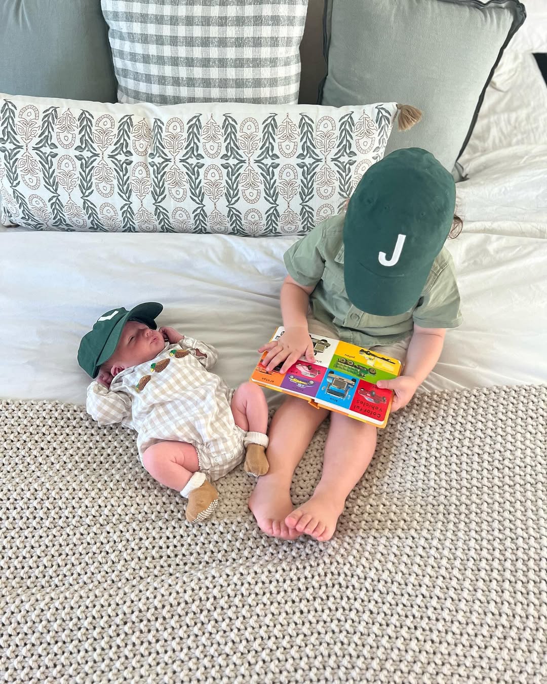 Hunter Green Letter Baseball Hat - Image 6