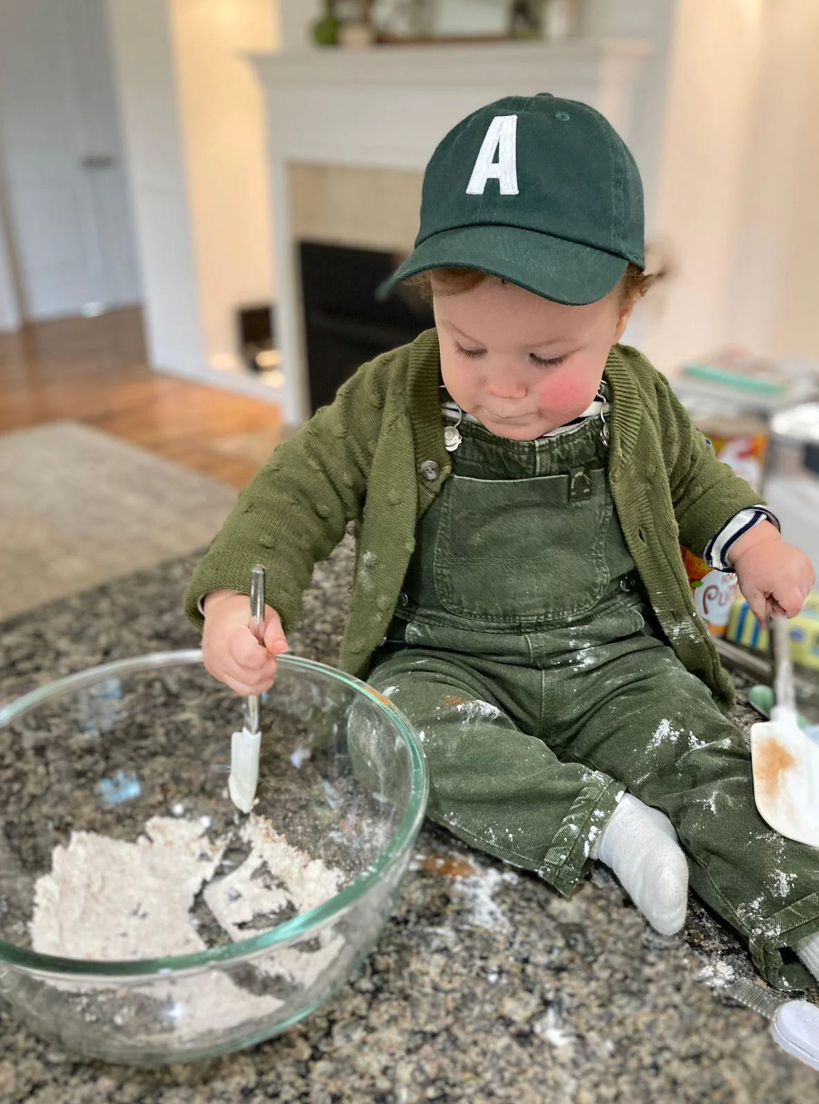 Hunter Green Letter Baseball Hat - Image 8