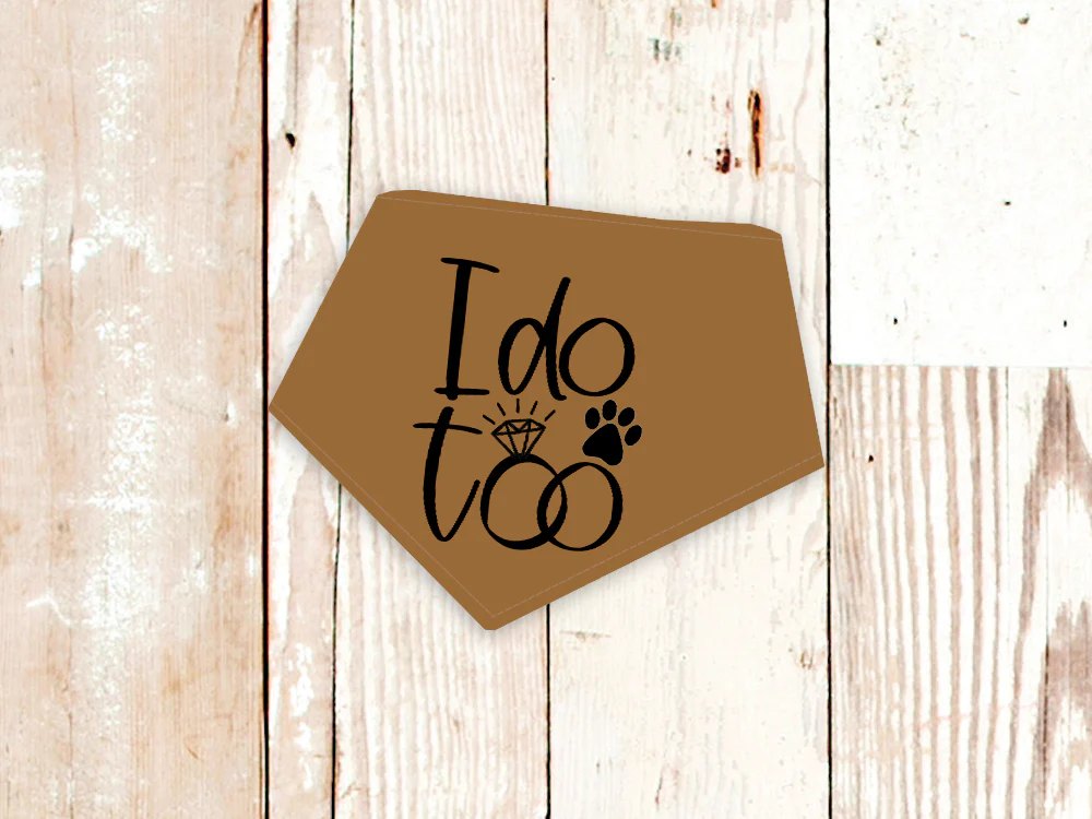 "I do too" Wedding or Engagement Dog Bandana - Image 10