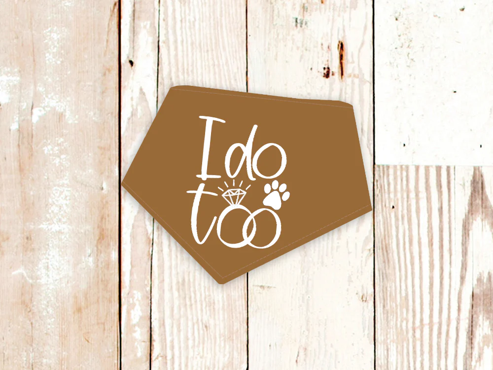 "I do too" Wedding or Engagement Dog Bandana - Image 11