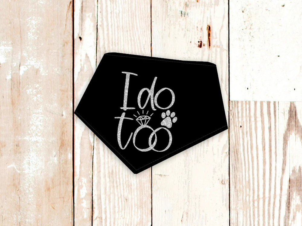 "I do too" Wedding or Engagement Dog Bandana - Image 15