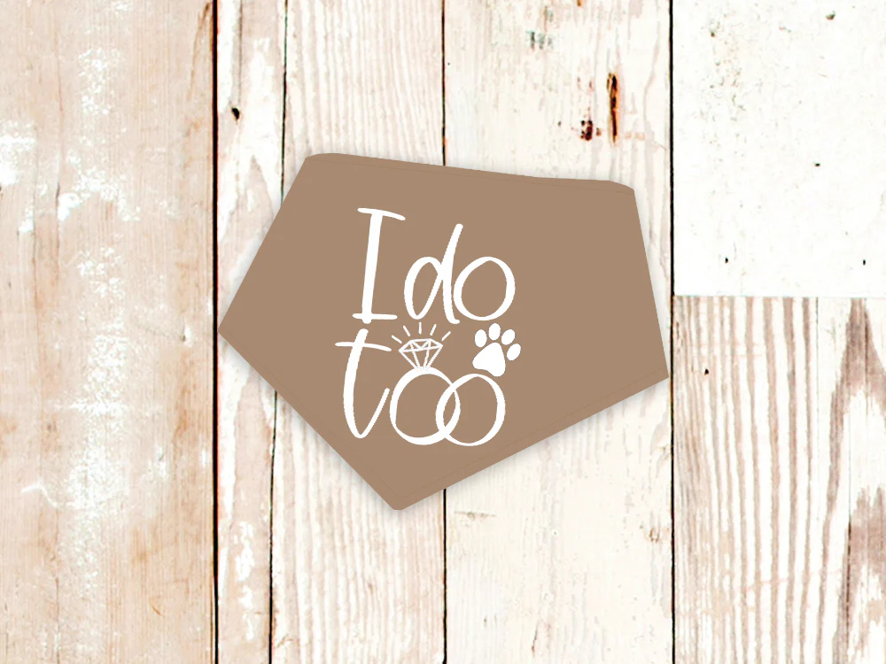 "I do too" Wedding or Engagement Dog Bandana - Image 4