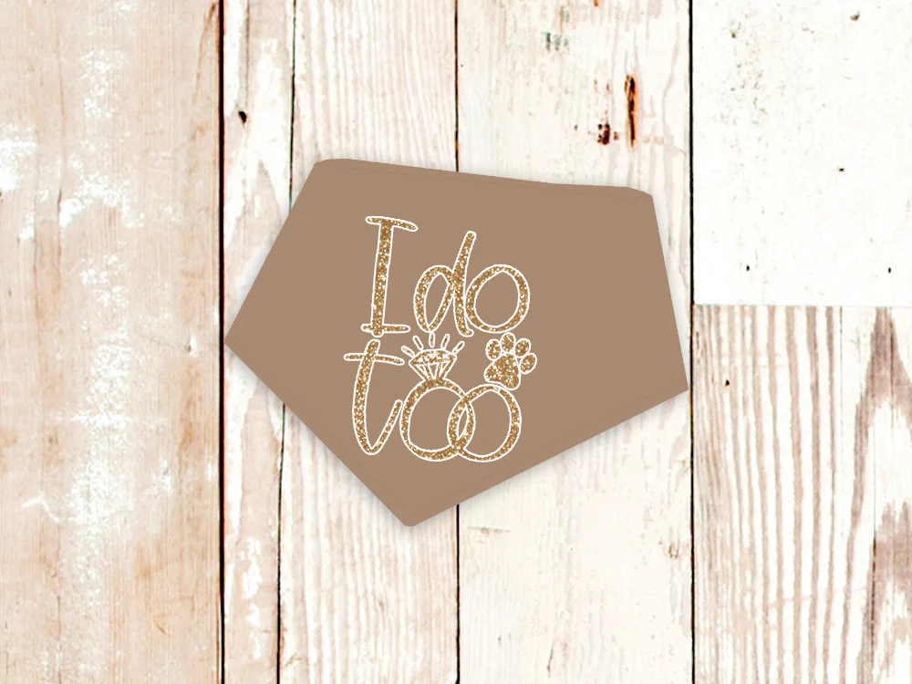 "I do too" Wedding or Engagement Dog Bandana - Image 6