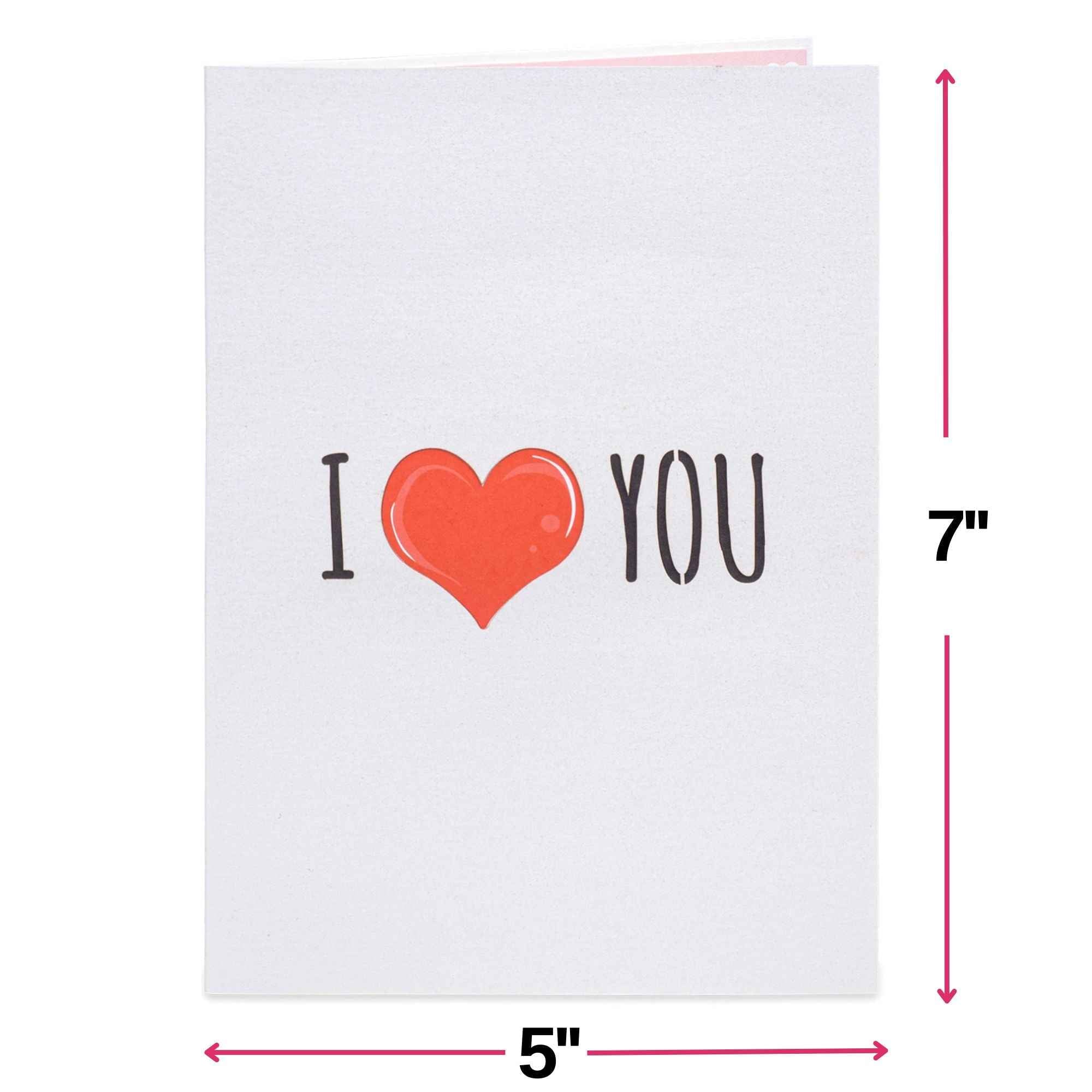 I Love U Bear Pop Up Card - 5" x 7" - Image 2