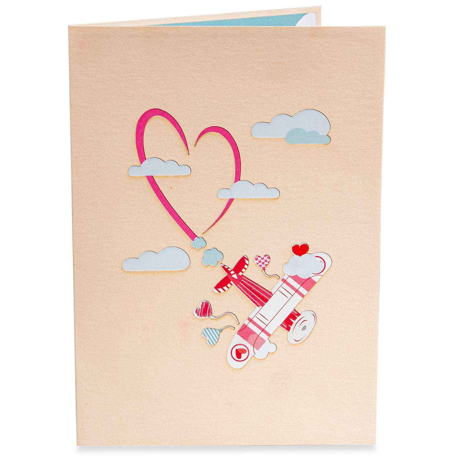 I Love You Biplane Pop Up Card - 5" x 7" - Image 2