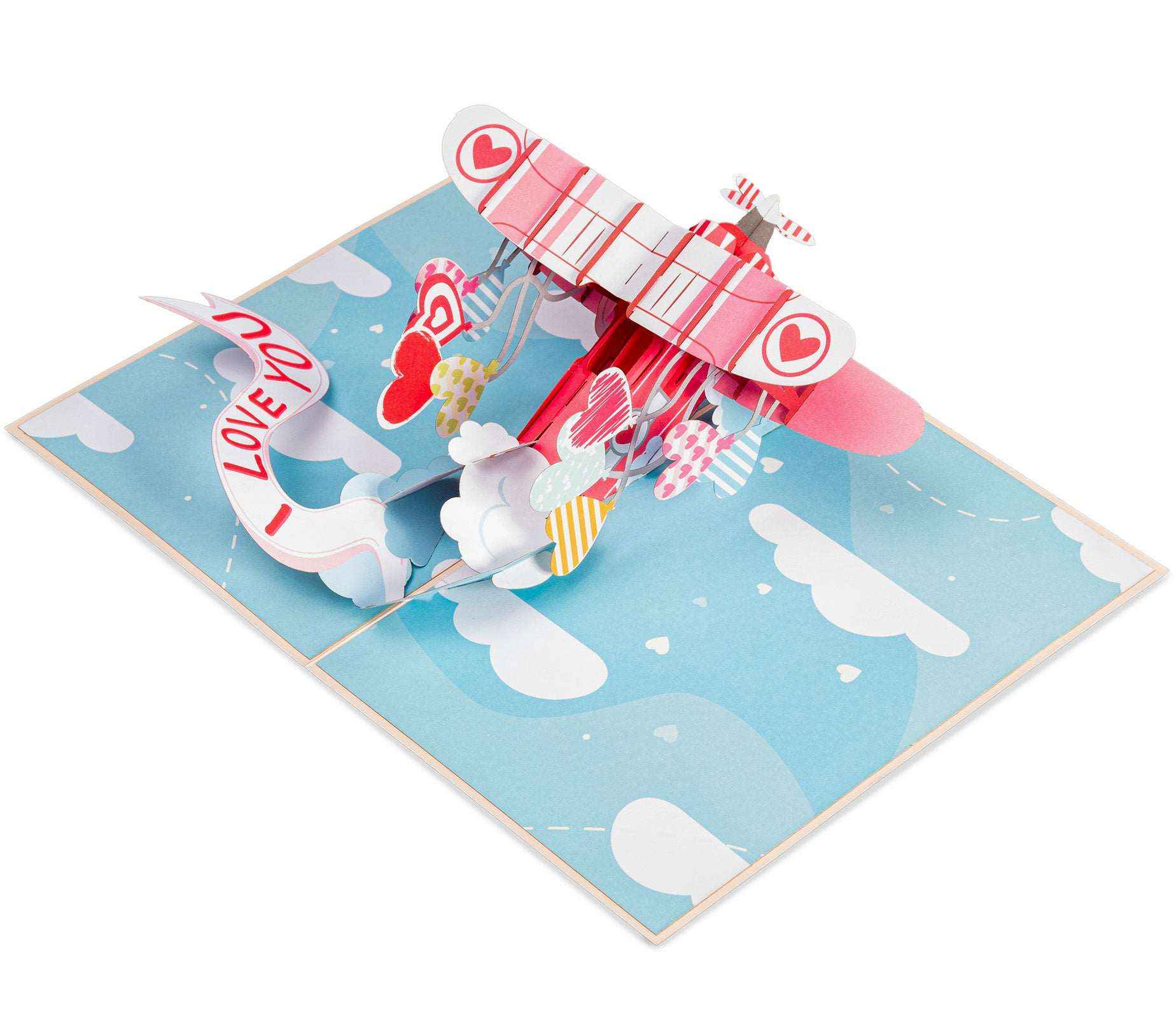 I Love You Biplane Pop Up Card - 5" x 7" - Image 5