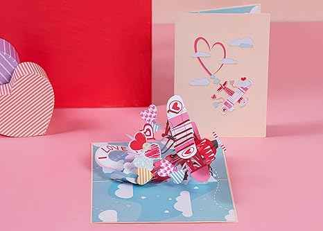 I Love You Biplane Pop Up Card - 5" x 7" - Image 7
