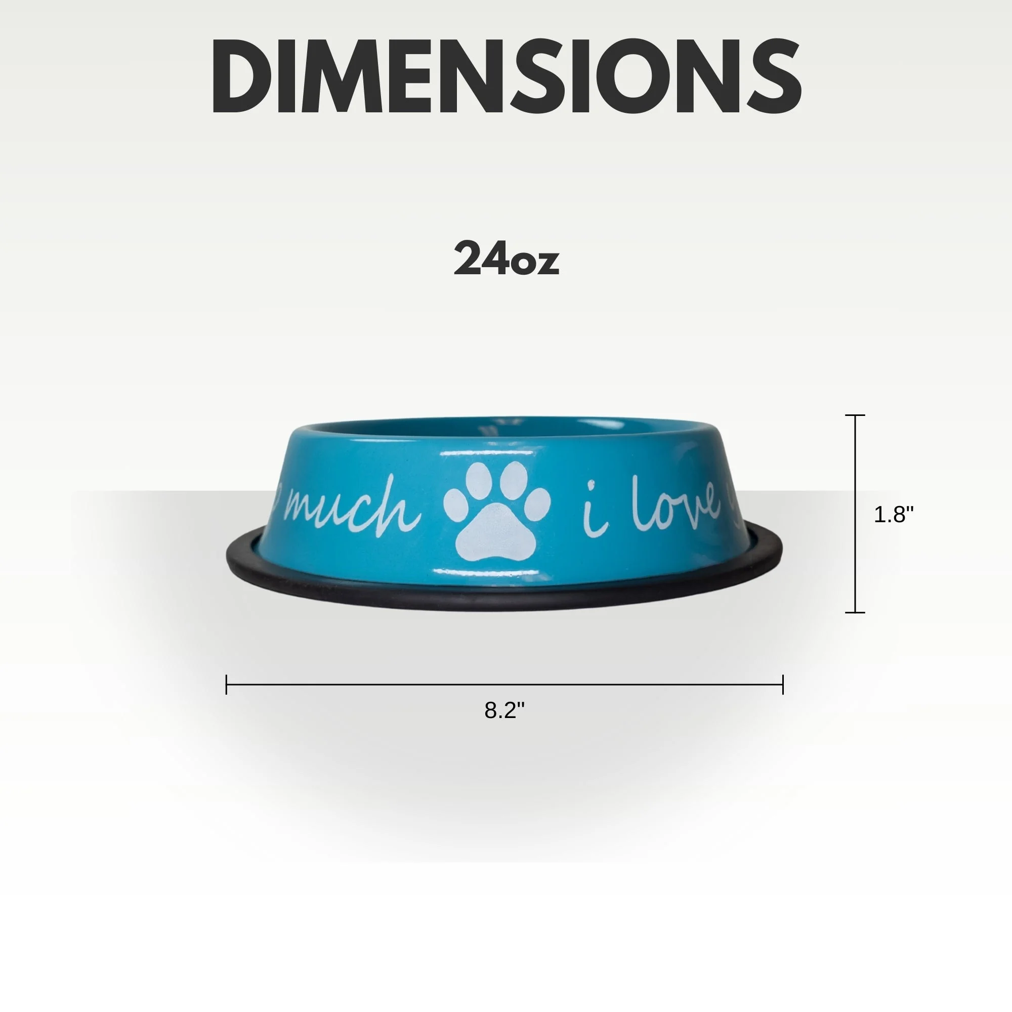 I LOVE YOU SO MUCH Modern Stainless Steel Dog Bowl – 24oz - Image 8