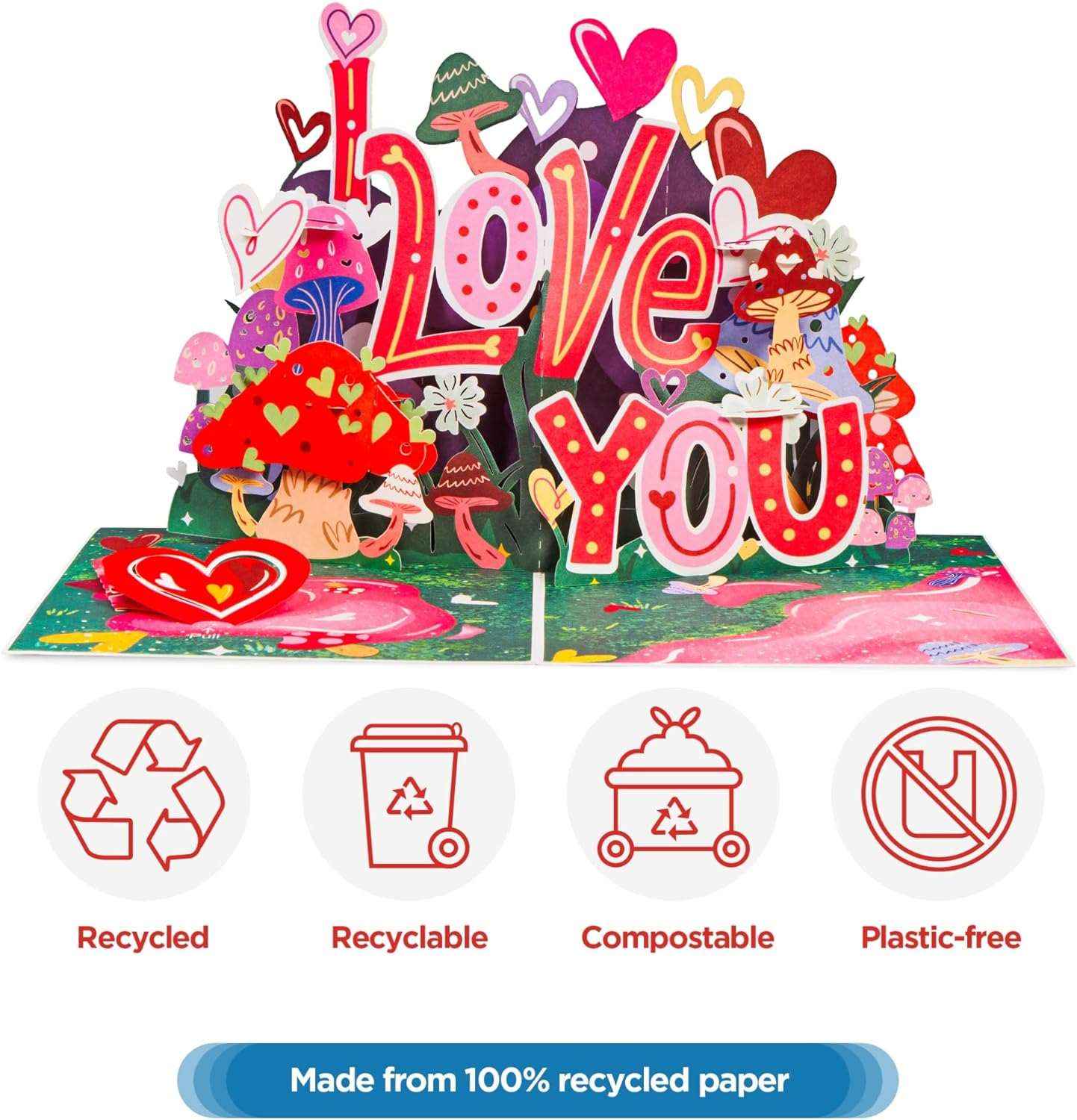 I Love You So Mush Frndly Pop Up Card - 8"x6" - Image 4